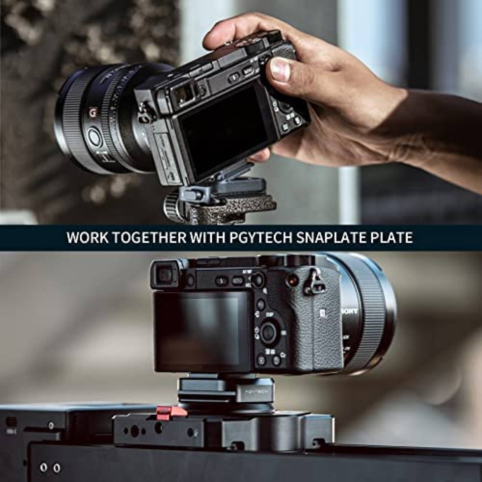 Clip para camara PGYTECH Beetle con placa de Snaplock -Negro