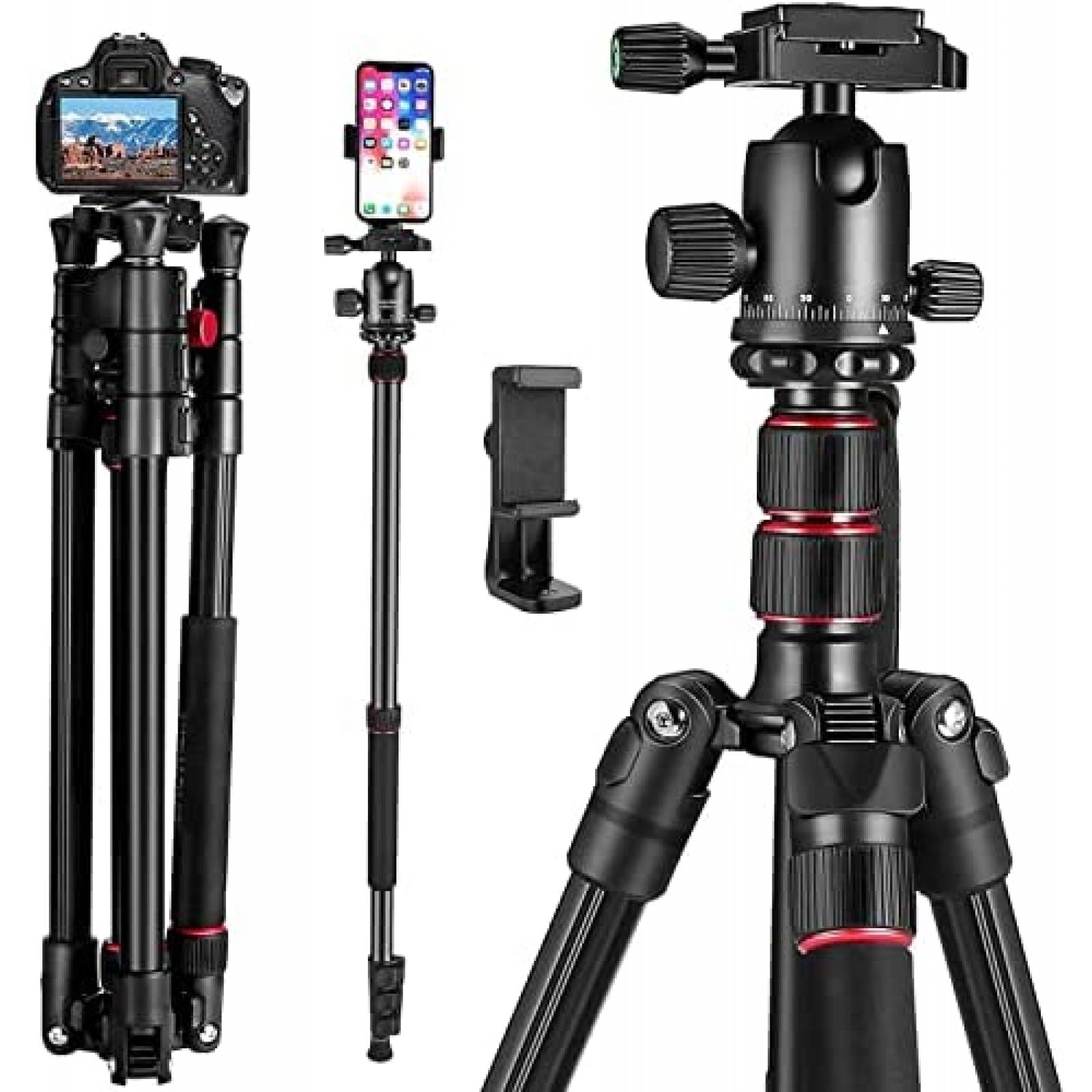 Tripoide para camara ZIKZOK de aluminio 75" -Negro