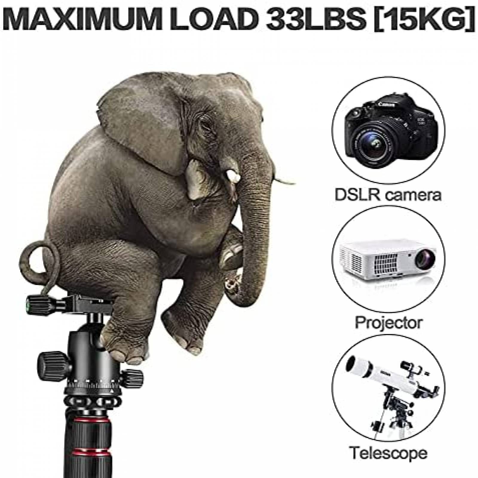 Tripoide para camara ZIKZOK de aluminio 75" -Negro