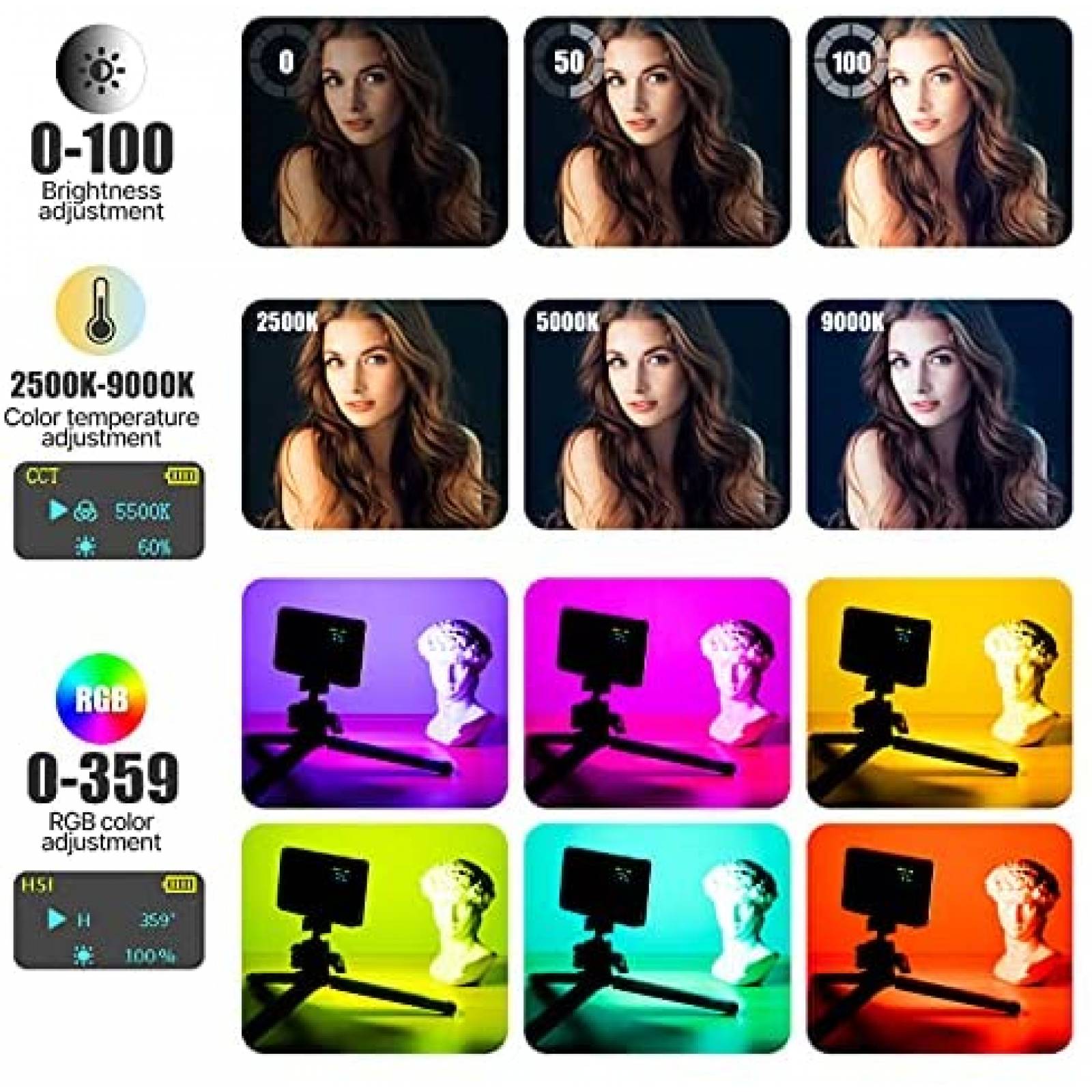 Luz de Video VIJIM VL120 Panel de Camara LED portatil -Negro