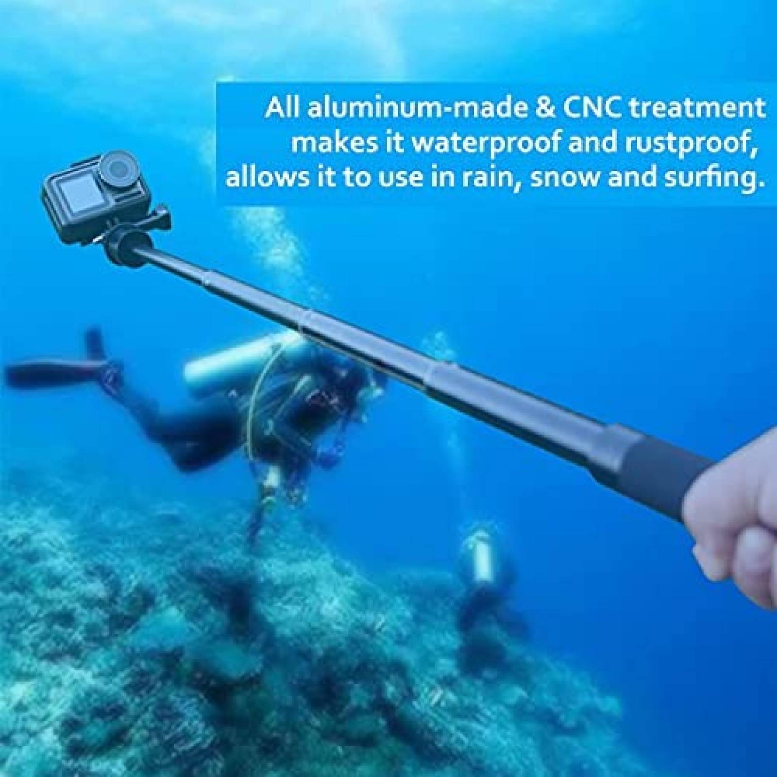 Palo de Selfie EaxanPic 19-74cm para Camara de Accion -Negro