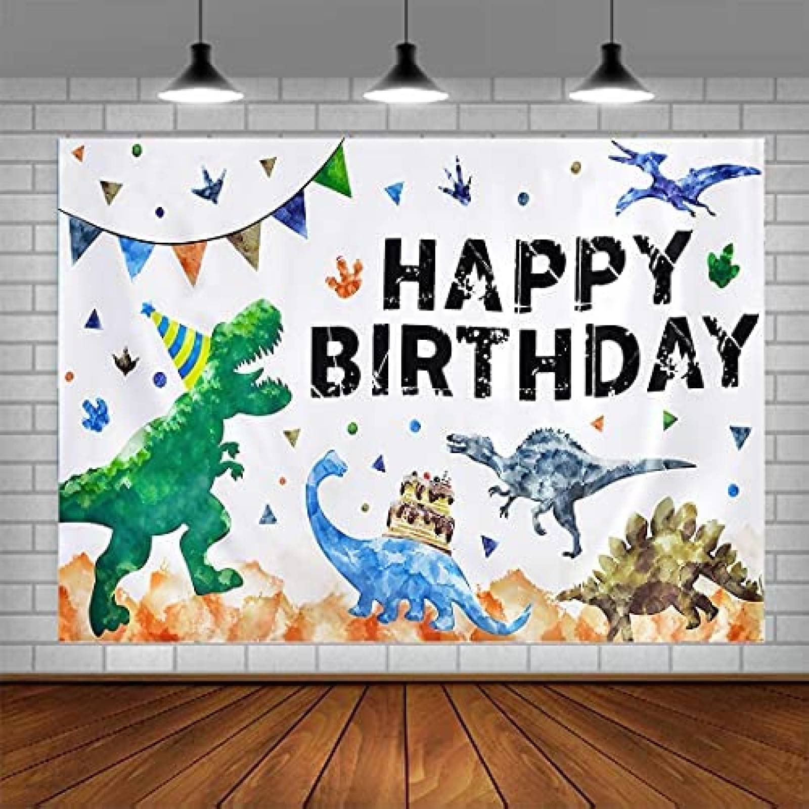 Fondo fotografia Zhenqing Feliz cumpleños dinosaurio 5x3ft