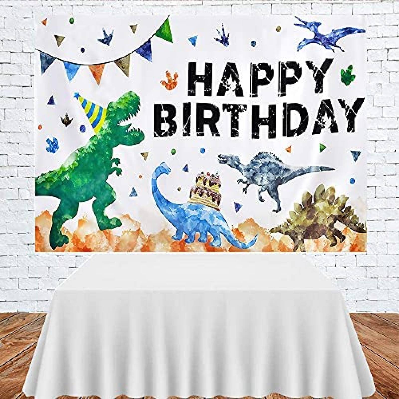Fondo fotografia Zhenqing Feliz cumpleños dinosaurio 5x3ft