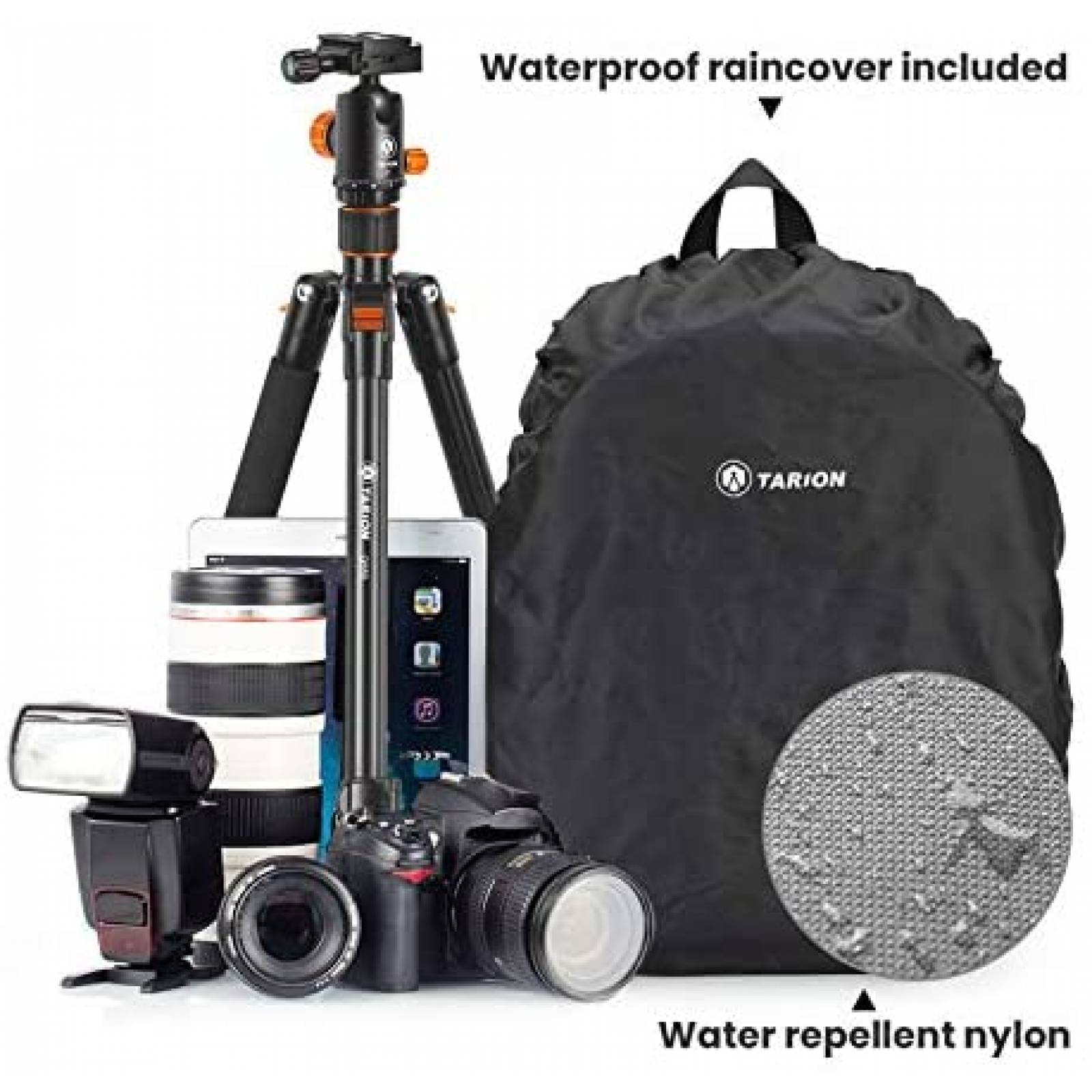 Mochila Camara TARION Profesional Impermeable Laptop -Gris