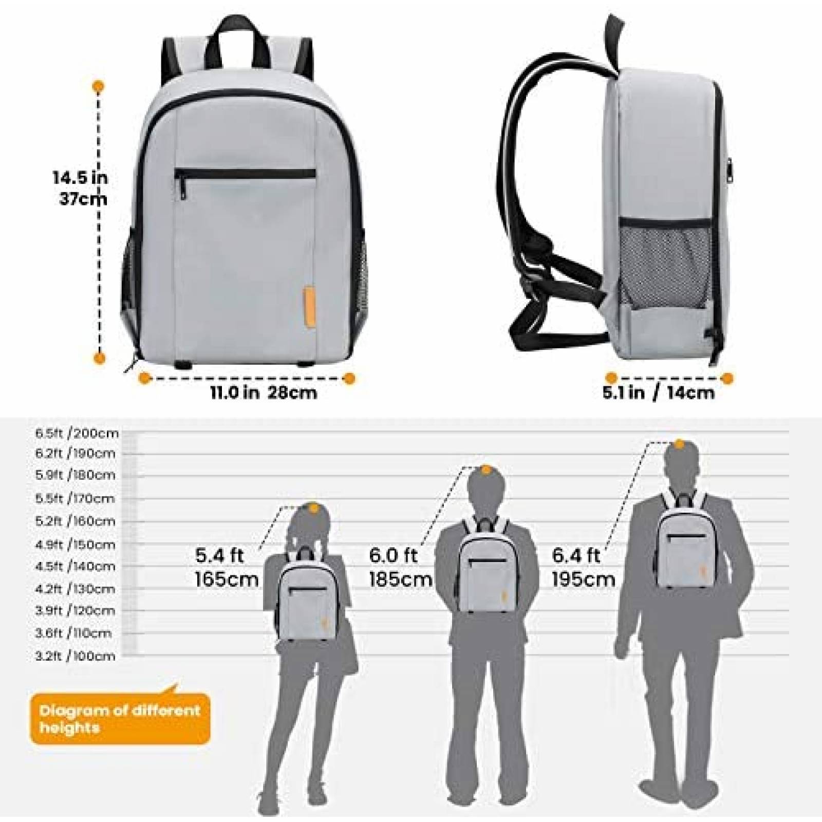 Mochila Camara TARION Profesional Impermeable Laptop -Gris