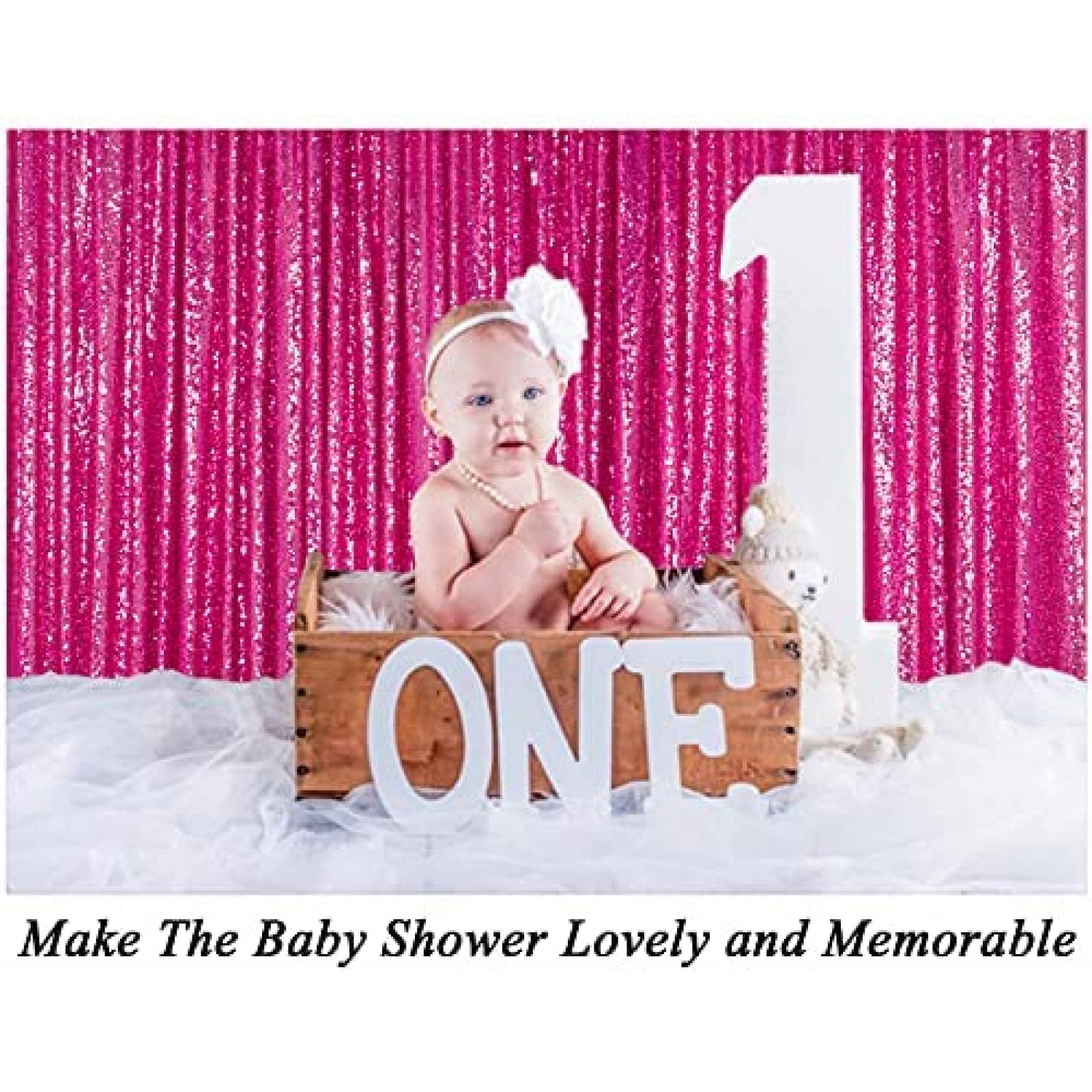 Cortina ShinyBeauty De Fondo Decorativo Lentejuelas 8 x 8ft