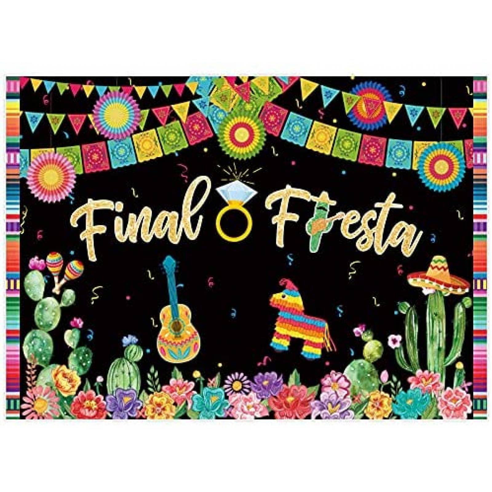 Fondo Fotografia Allenjoy Fiesta Mexicana Decoracion -Negro