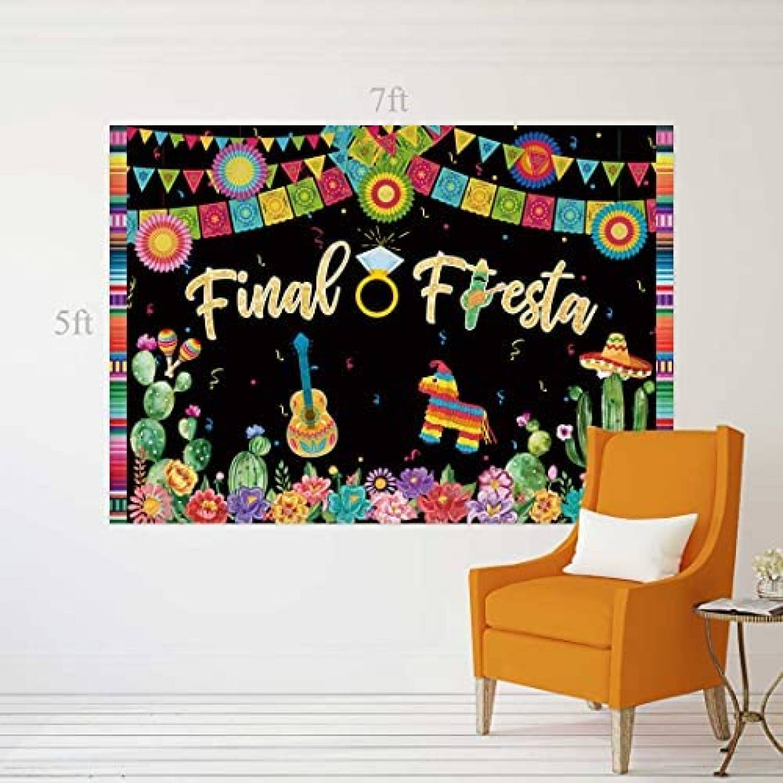 Fondo Fotografia Allenjoy Fiesta Mexicana Decoracion -Negro