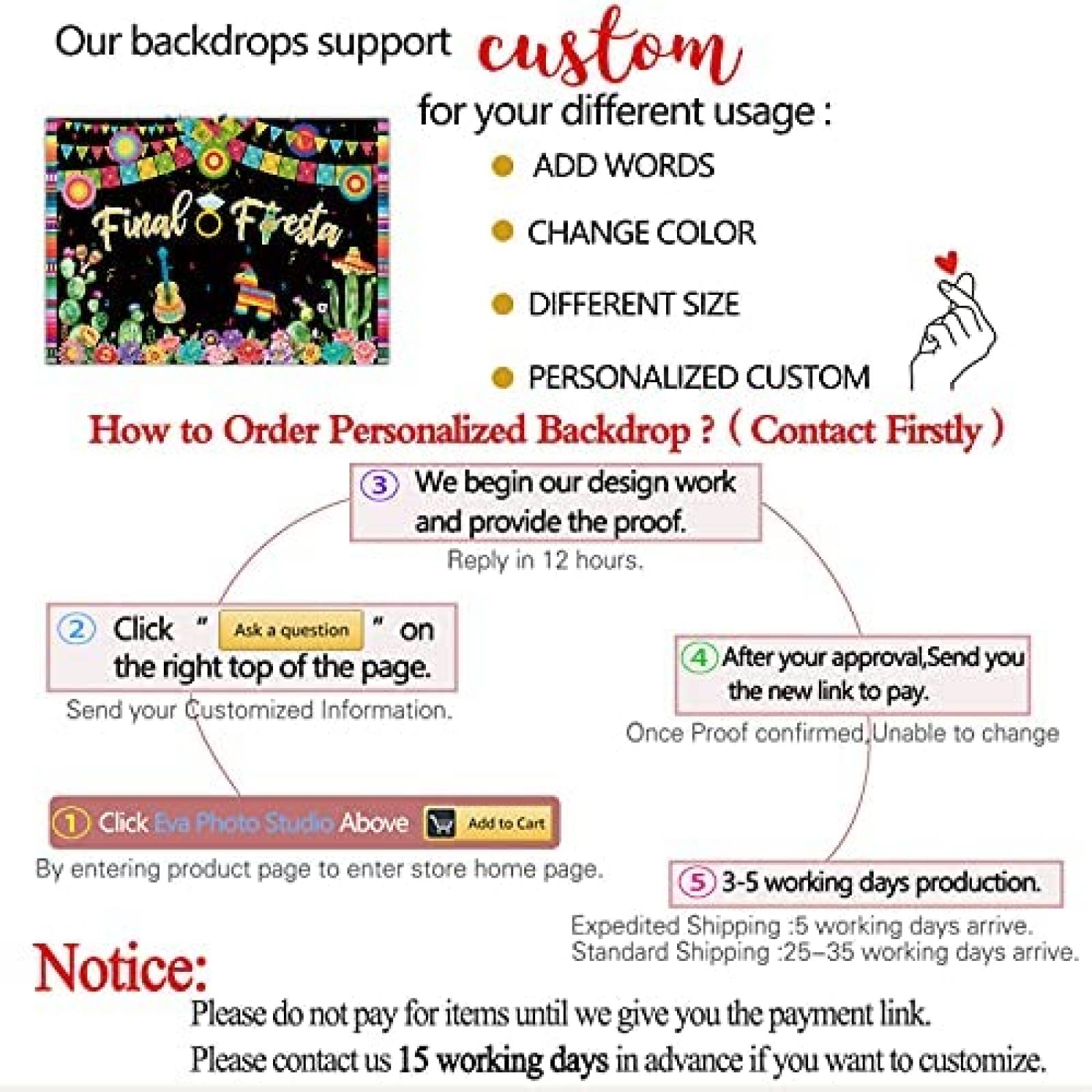 Fondo Fotografia Allenjoy Fiesta Mexicana Decoracion -Negro