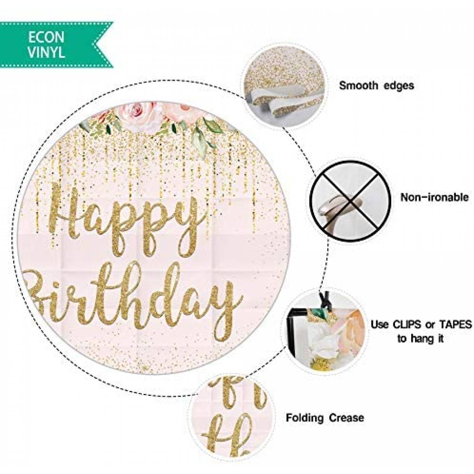 Telon Alenjoy Happy Birthday Fondo Decorativo 7 x 5 ft