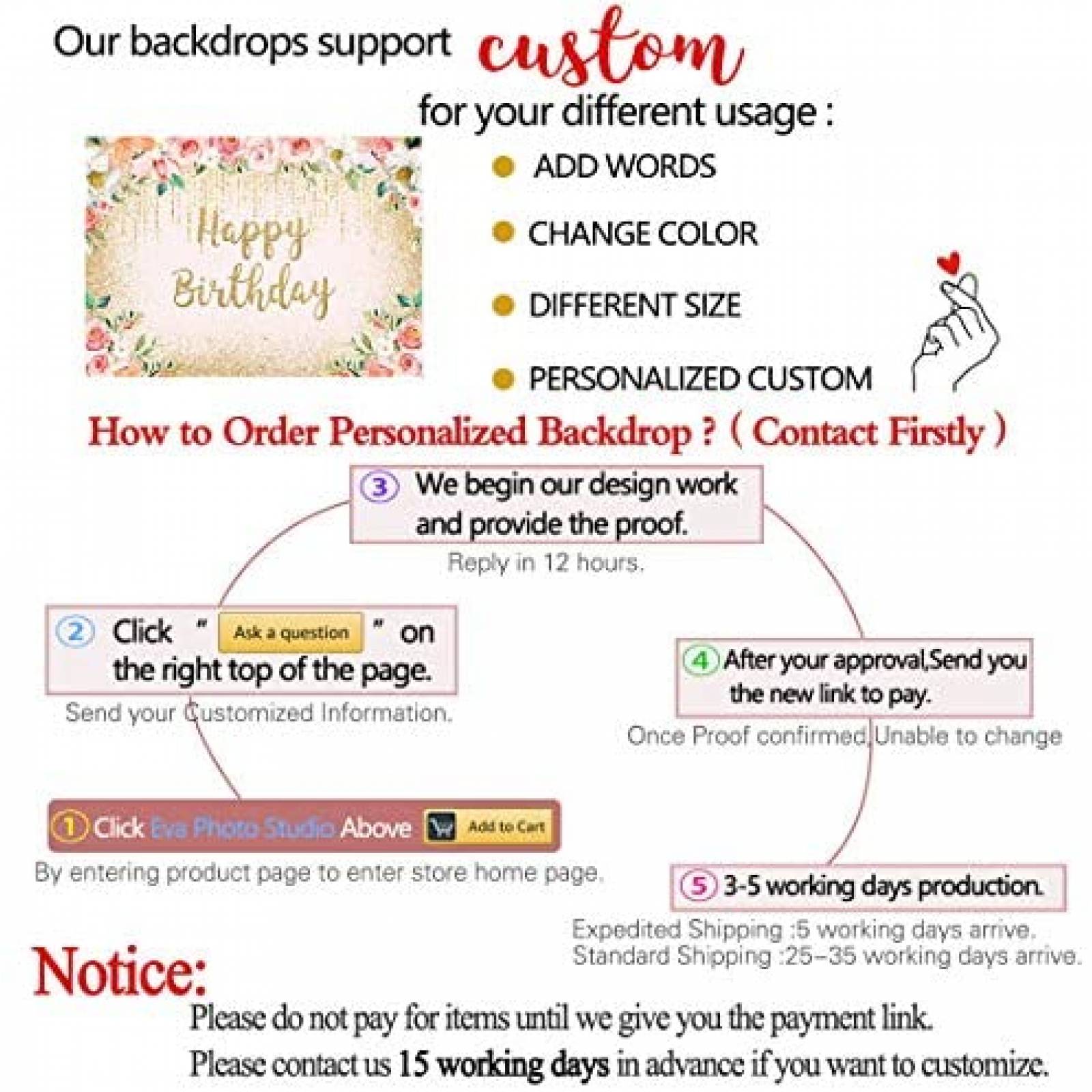 Telon Alenjoy Happy Birthday Fondo Decorativo 7 x 5 ft