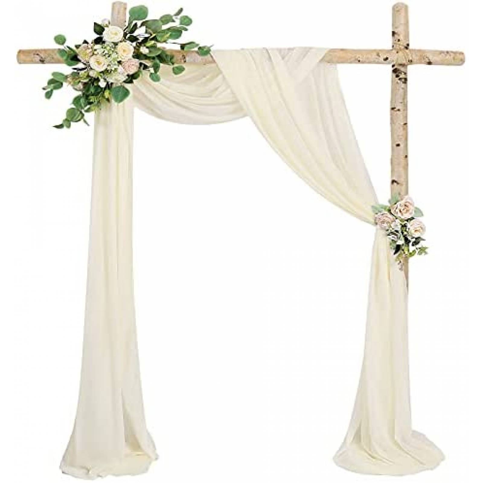 Cortinas de Decoracion SoarDream 2 Paneles de Chifon -Marfil