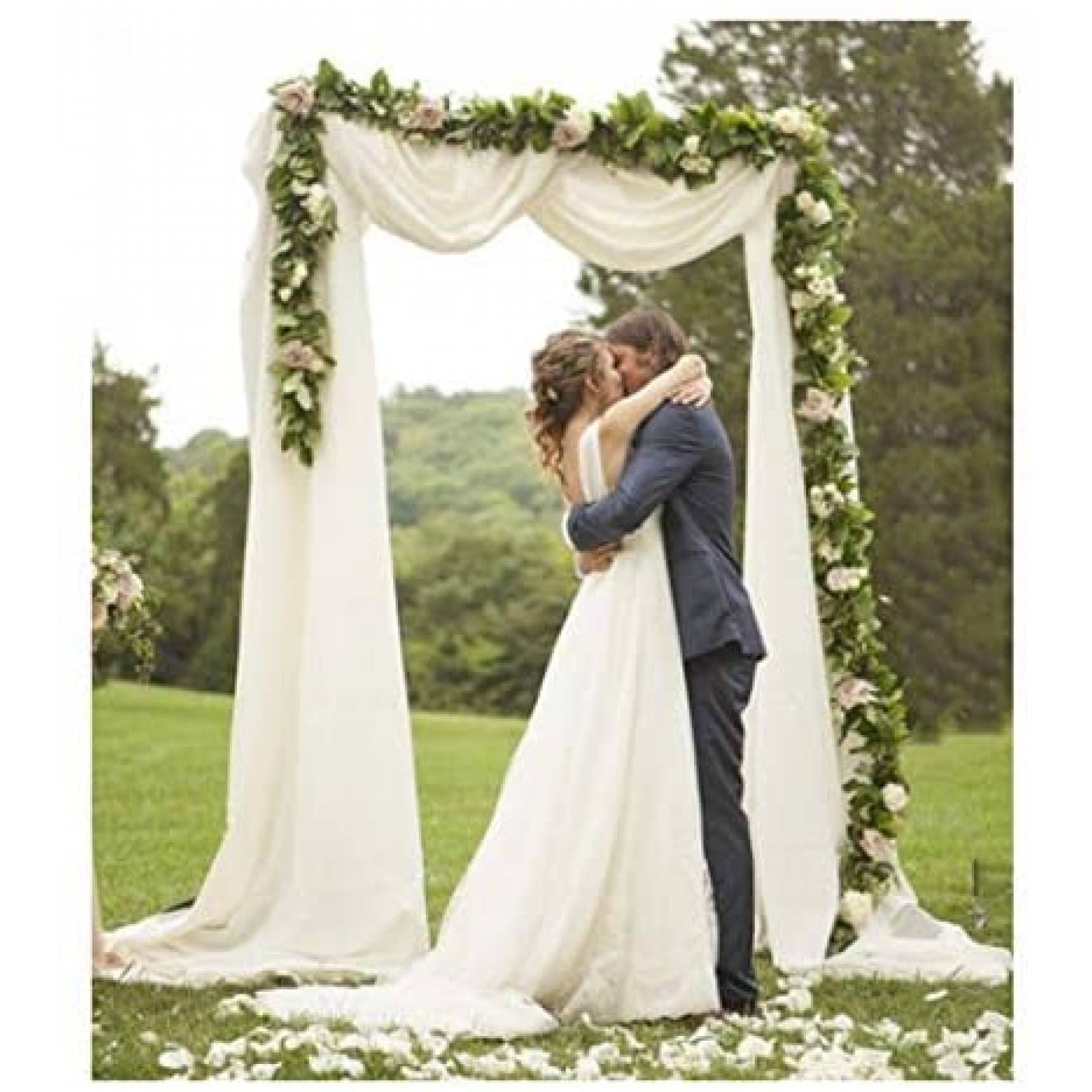 Cortinas de Decoracion SoarDream 2 Paneles de Chifon -Marfil