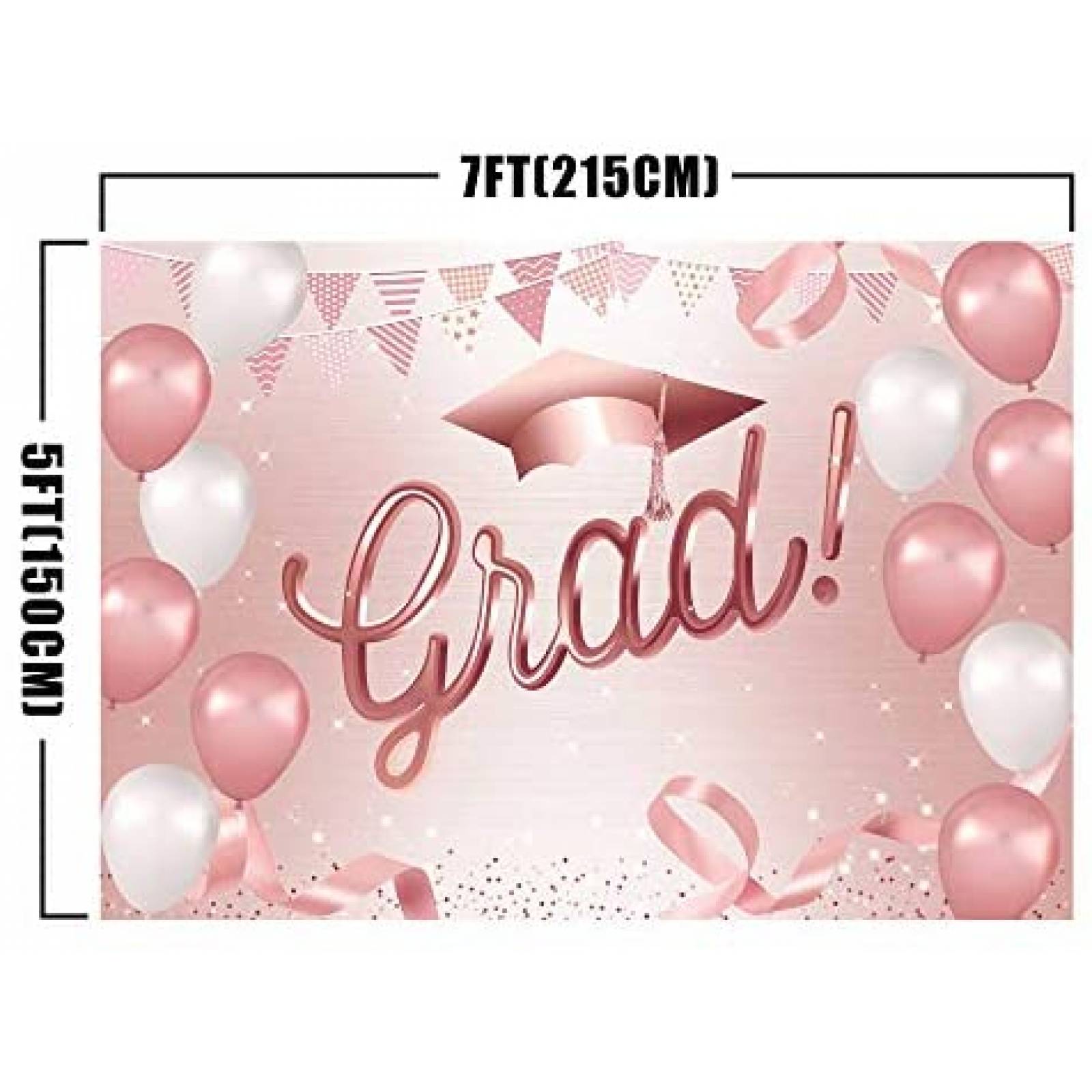 Fondo de Fotografia Miktwe de Graduacion 7x5 Pies -Rosa