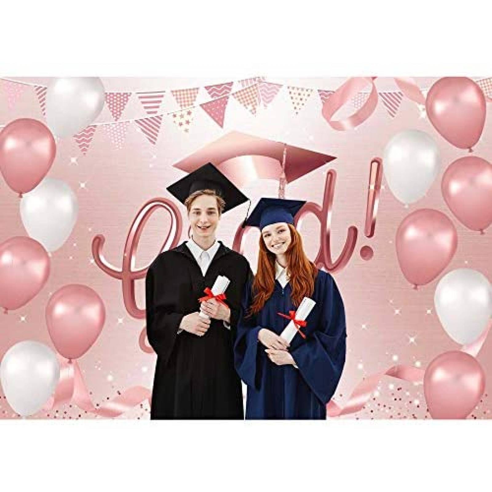 Fondo de Fotografia Miktwe de Graduacion 7x5 Pies -Rosa