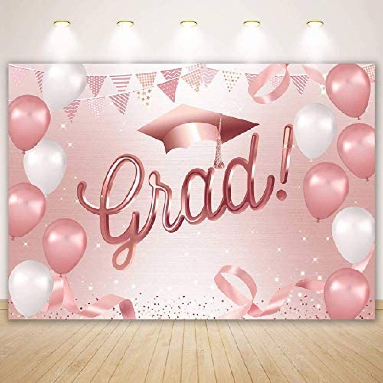 Fondo de Fotografia Miktwe de Graduacion 7x5 Pies -Rosa