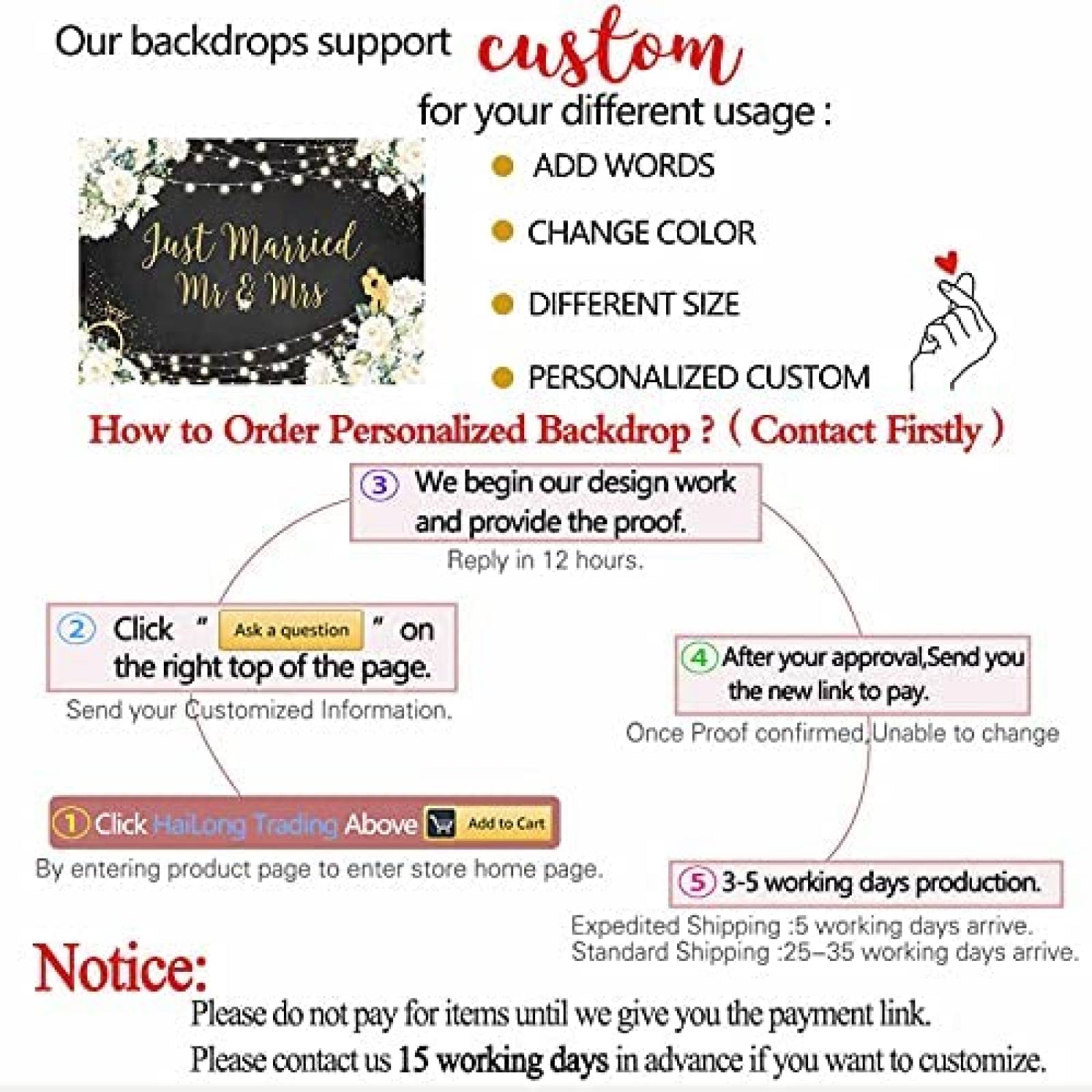 Fondo de Fotografia Allenjoy de 7x5 Pies Just Married -Negro