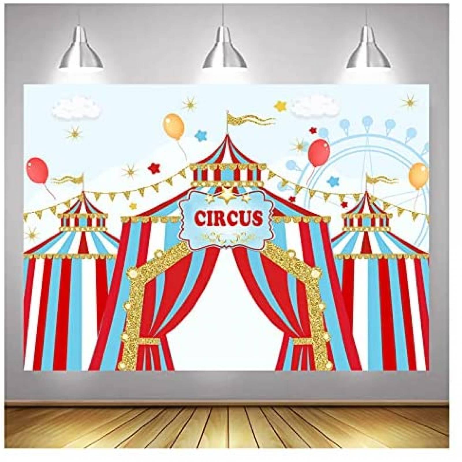 Fondo fotografia XLL Circo Carnaval Niños Cumpleaños -Rojo