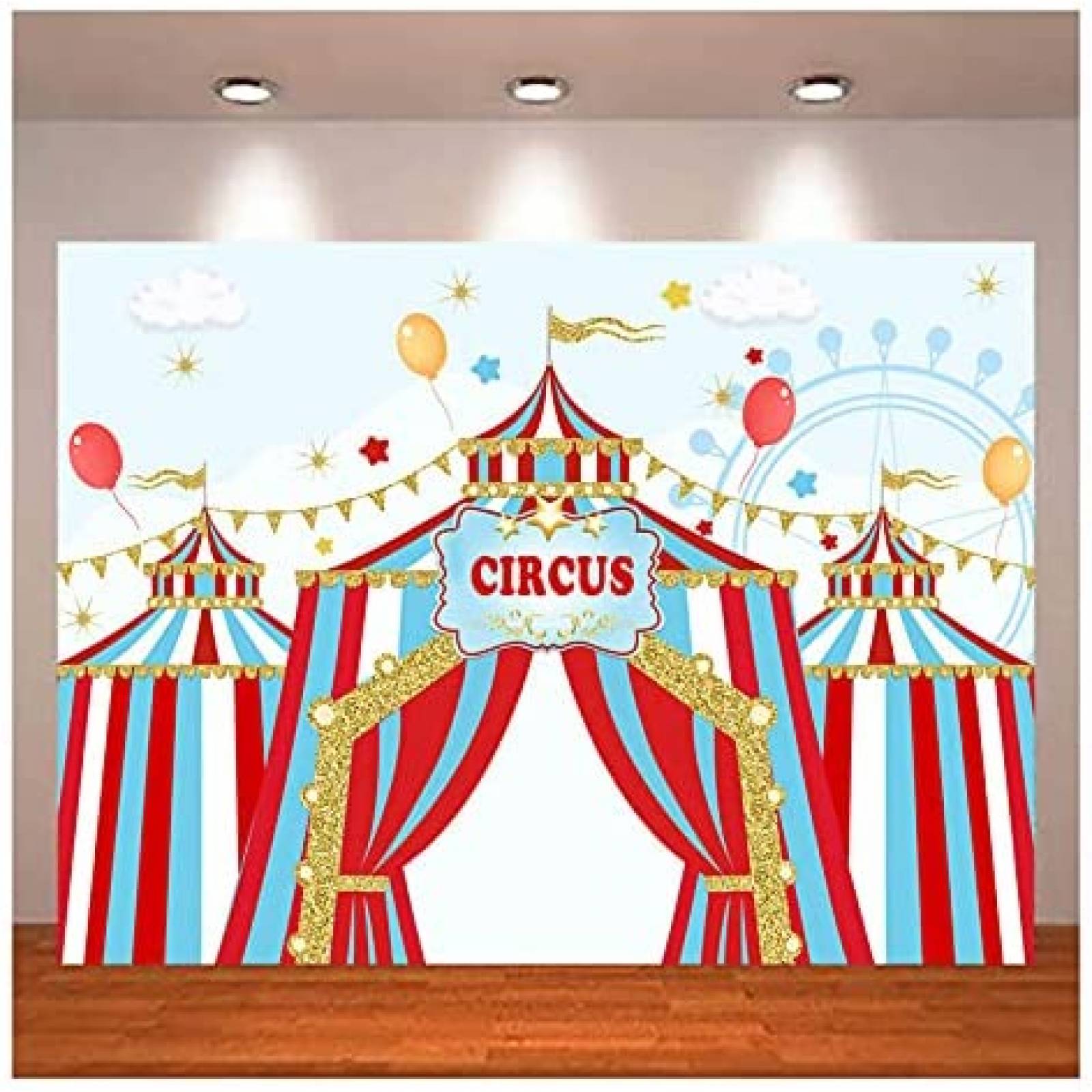 Fondo fotografia XLL Circo Carnaval Niños Cumpleaños -Rojo