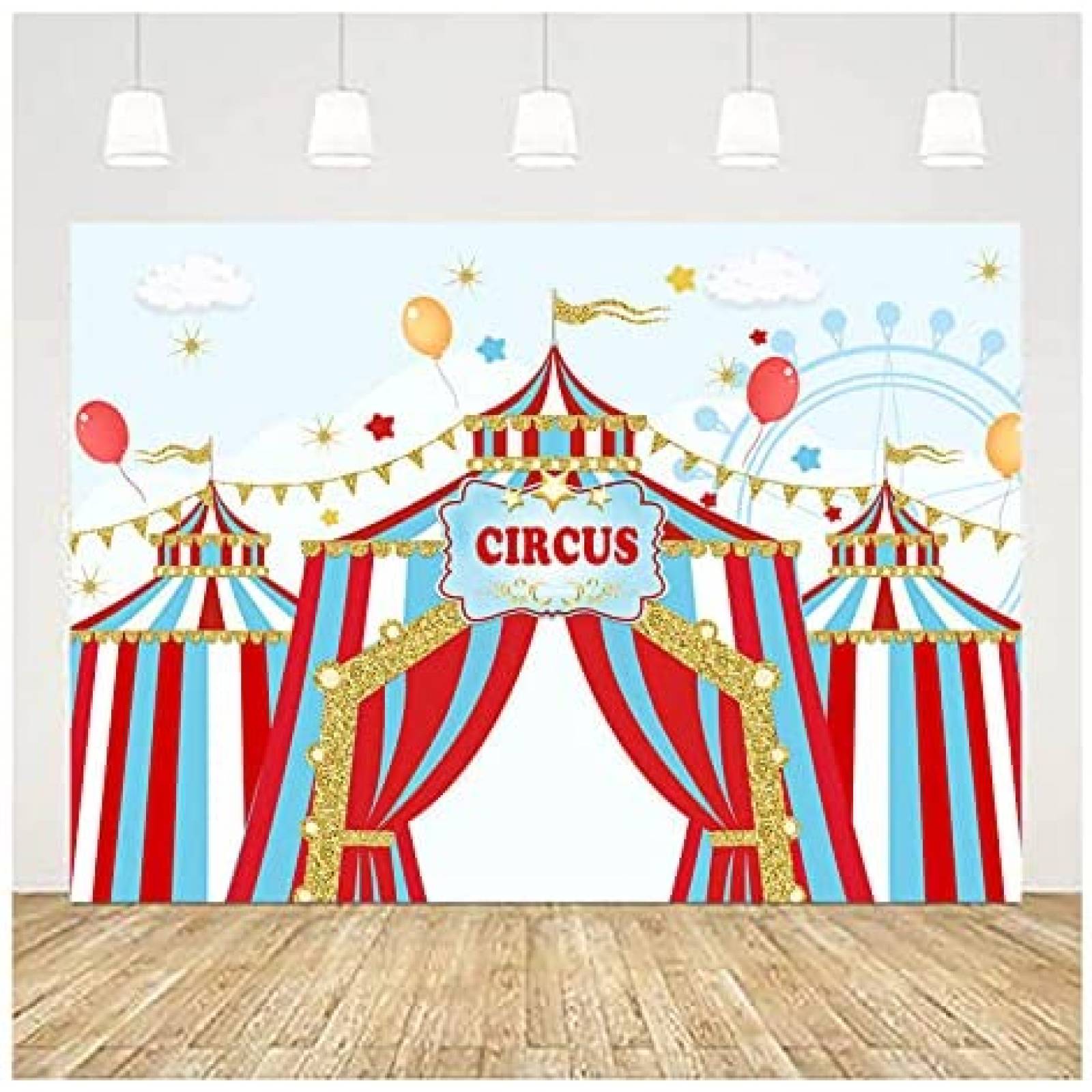 Fondo fotografia XLL Circo Carnaval Niños Cumpleaños -Rojo