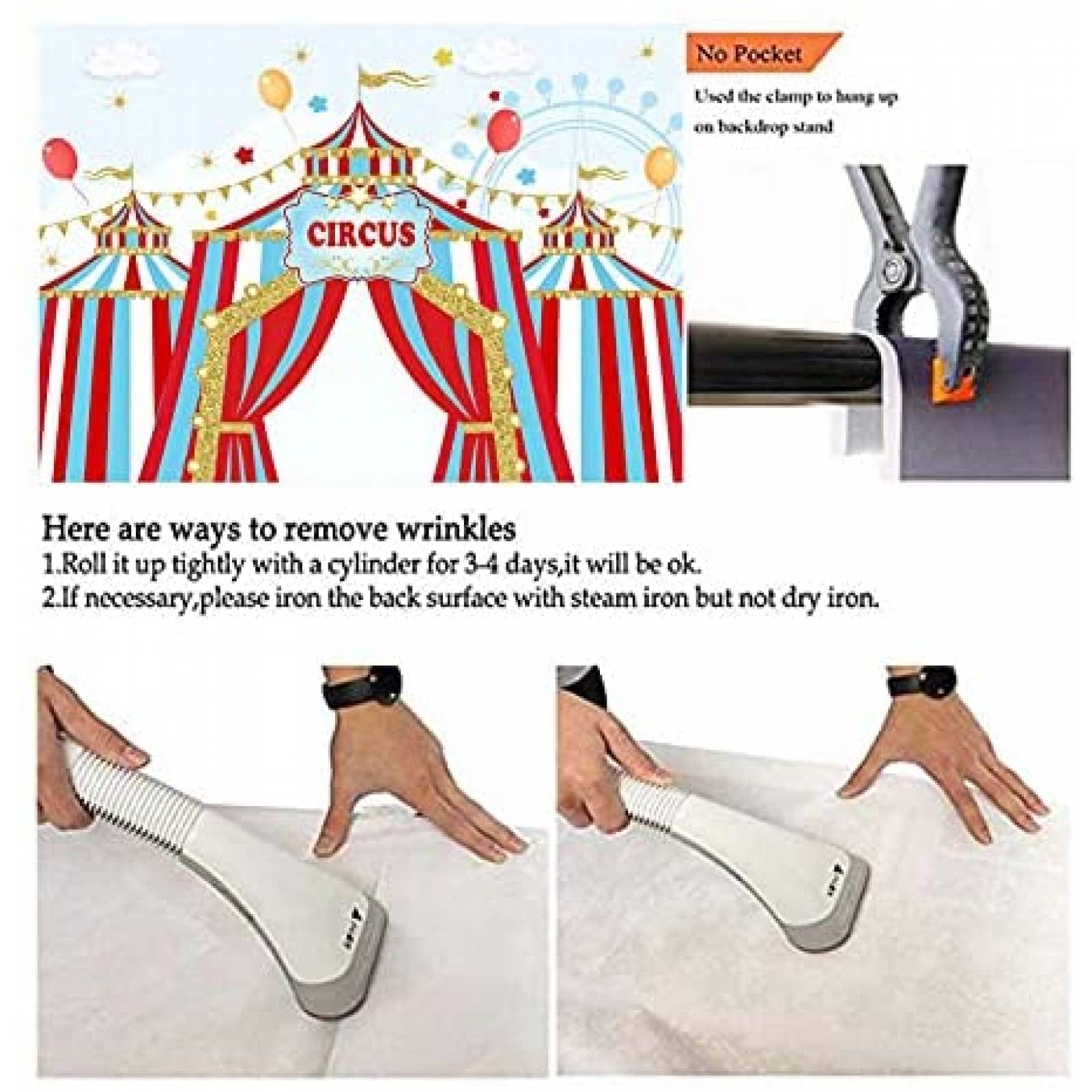 Fondo fotografia XLL Circo Carnaval Niños Cumpleaños -Rojo