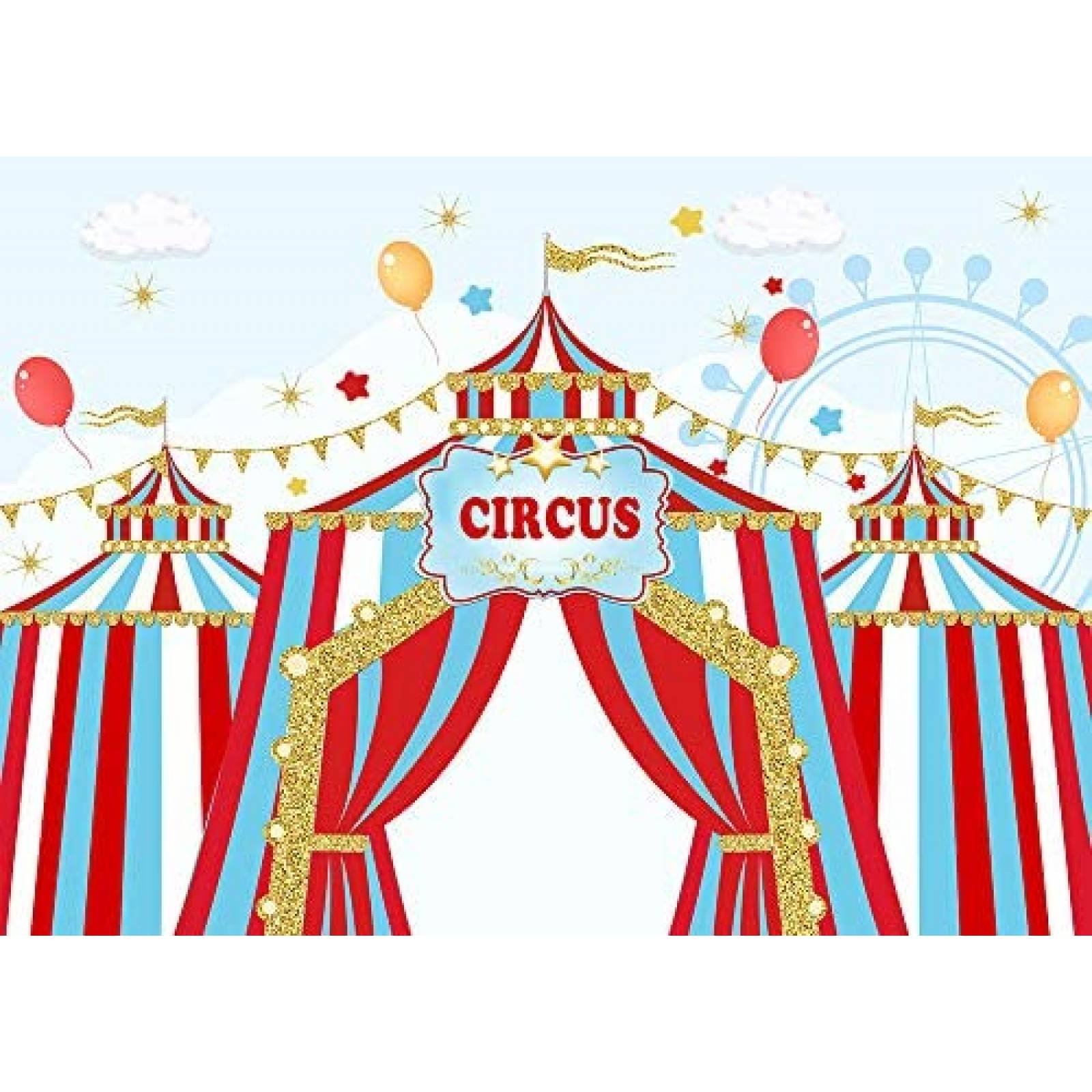 Fondo fotografia XLL Circo Carnaval Niños Cumpleaños -Rojo