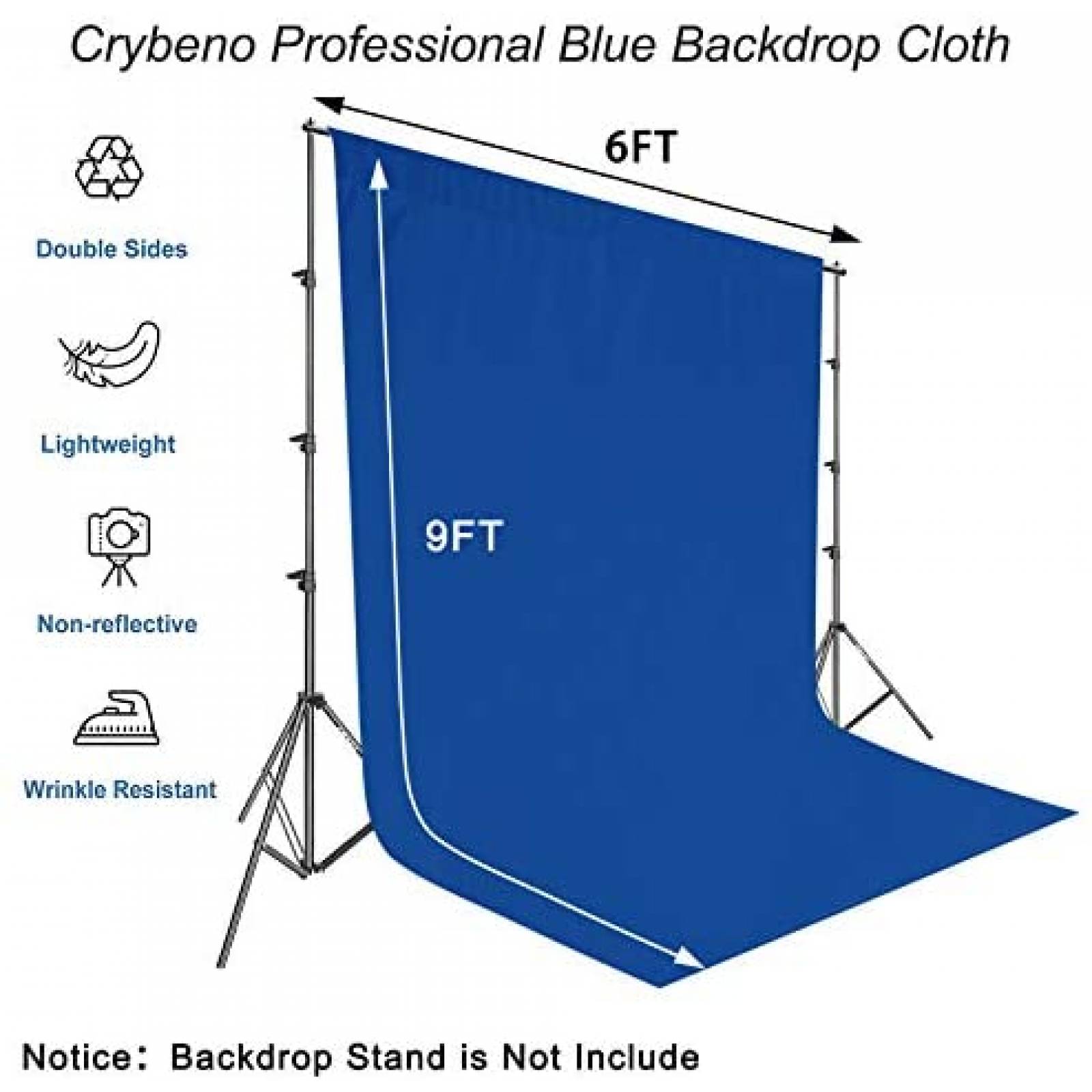 Fondo para fotografia de estudio Crybeno 6 x 9 ft -Azul