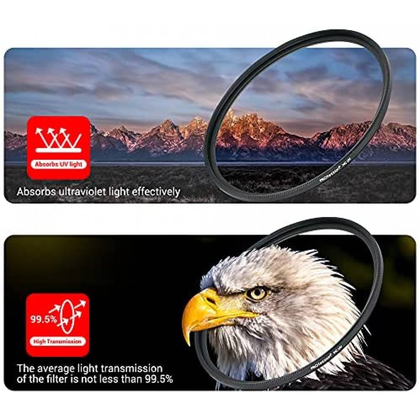 Filtro PROfezzion UV 82mm para Lente de Camara -Negro