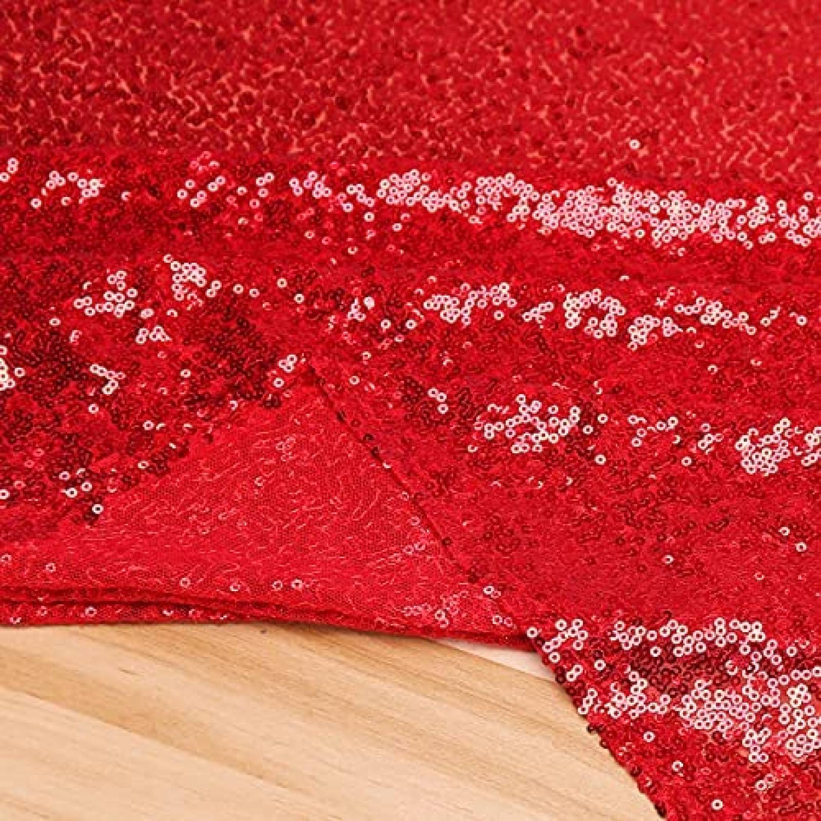 Telon de Fondo WEMOSI 2 Cortinas de Brillos 2.3x8ft -Rojo