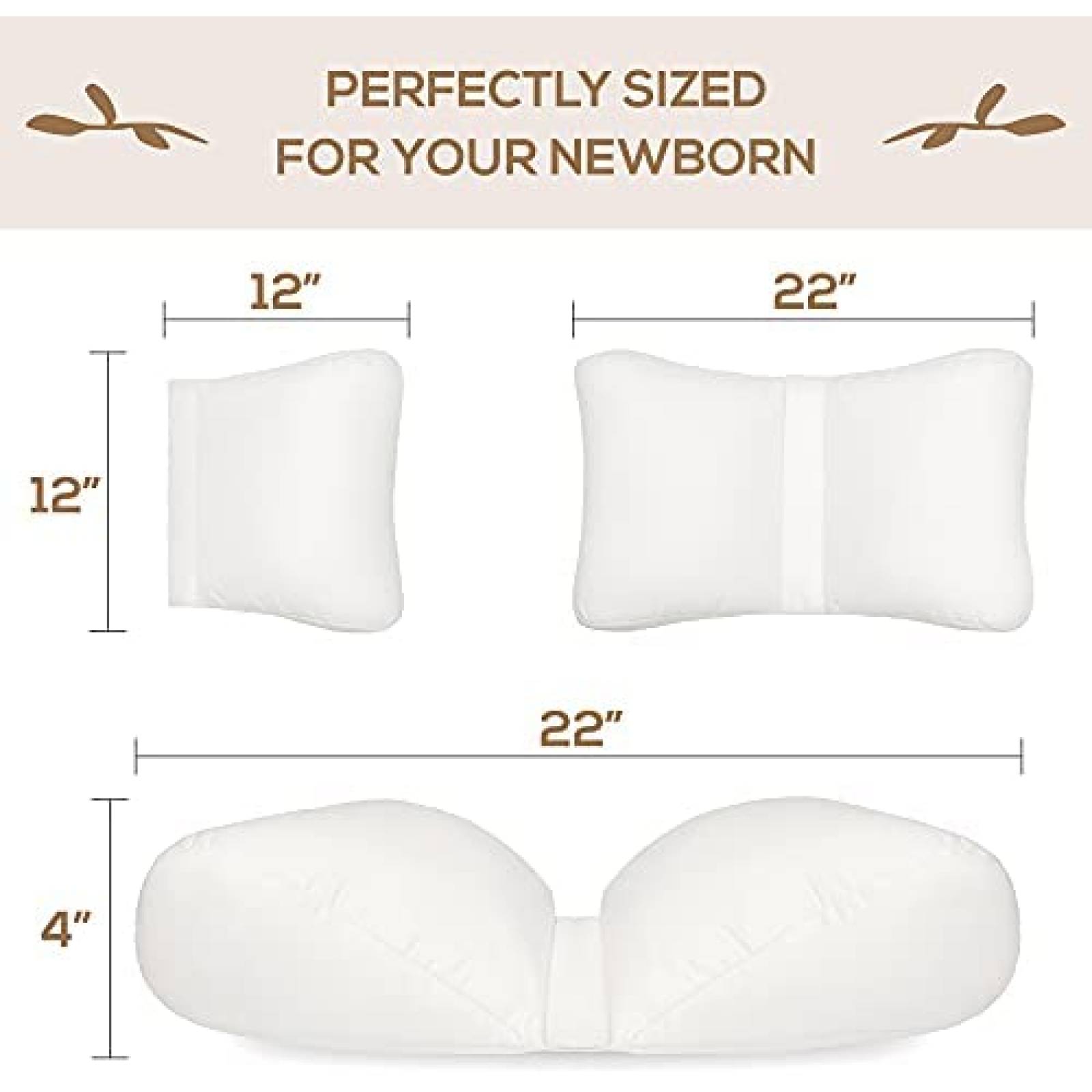 Almohada para fotografia bebe Newborn tipo mariposa -Blanco