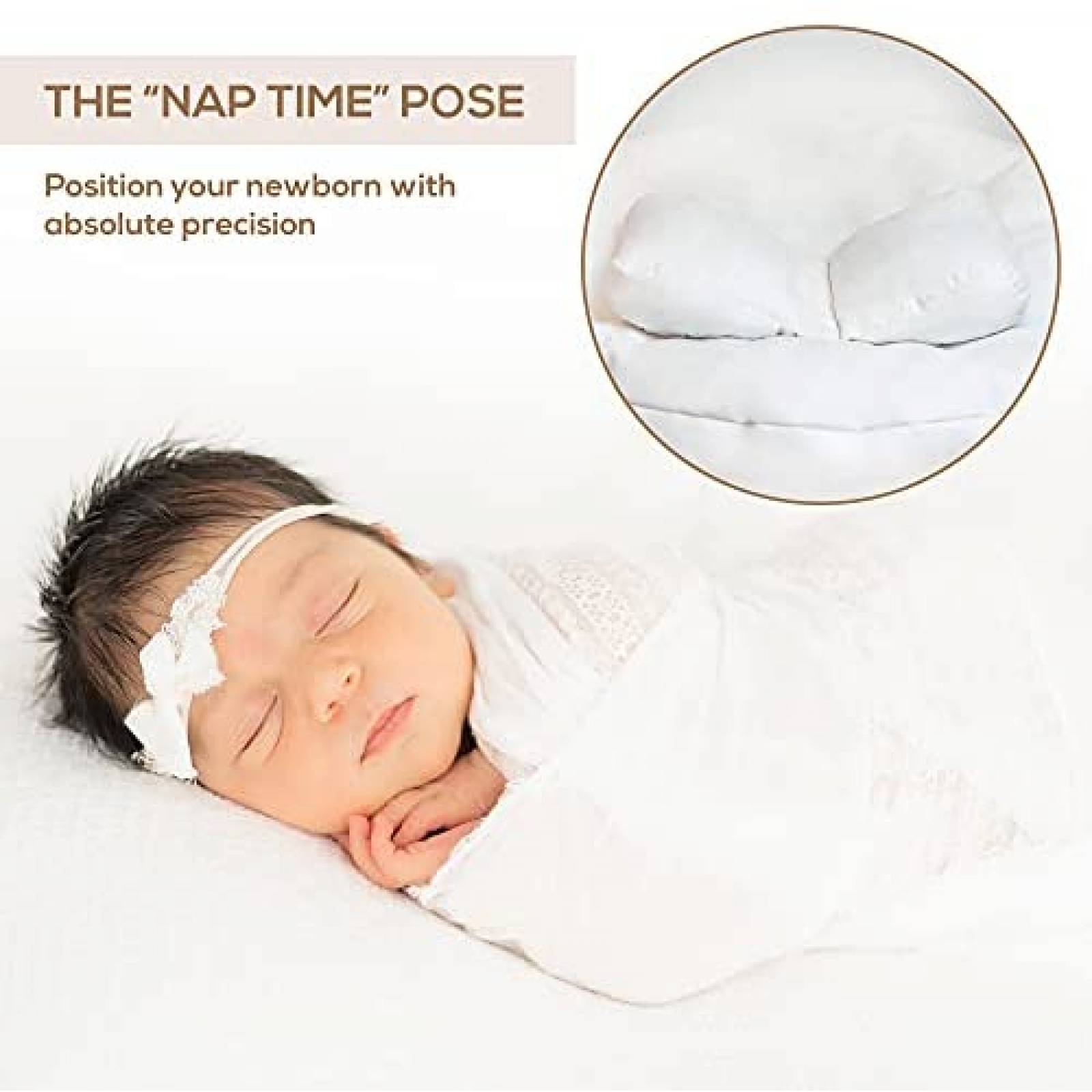 Almohada para fotografia bebe Newborn tipo mariposa -Blanco
