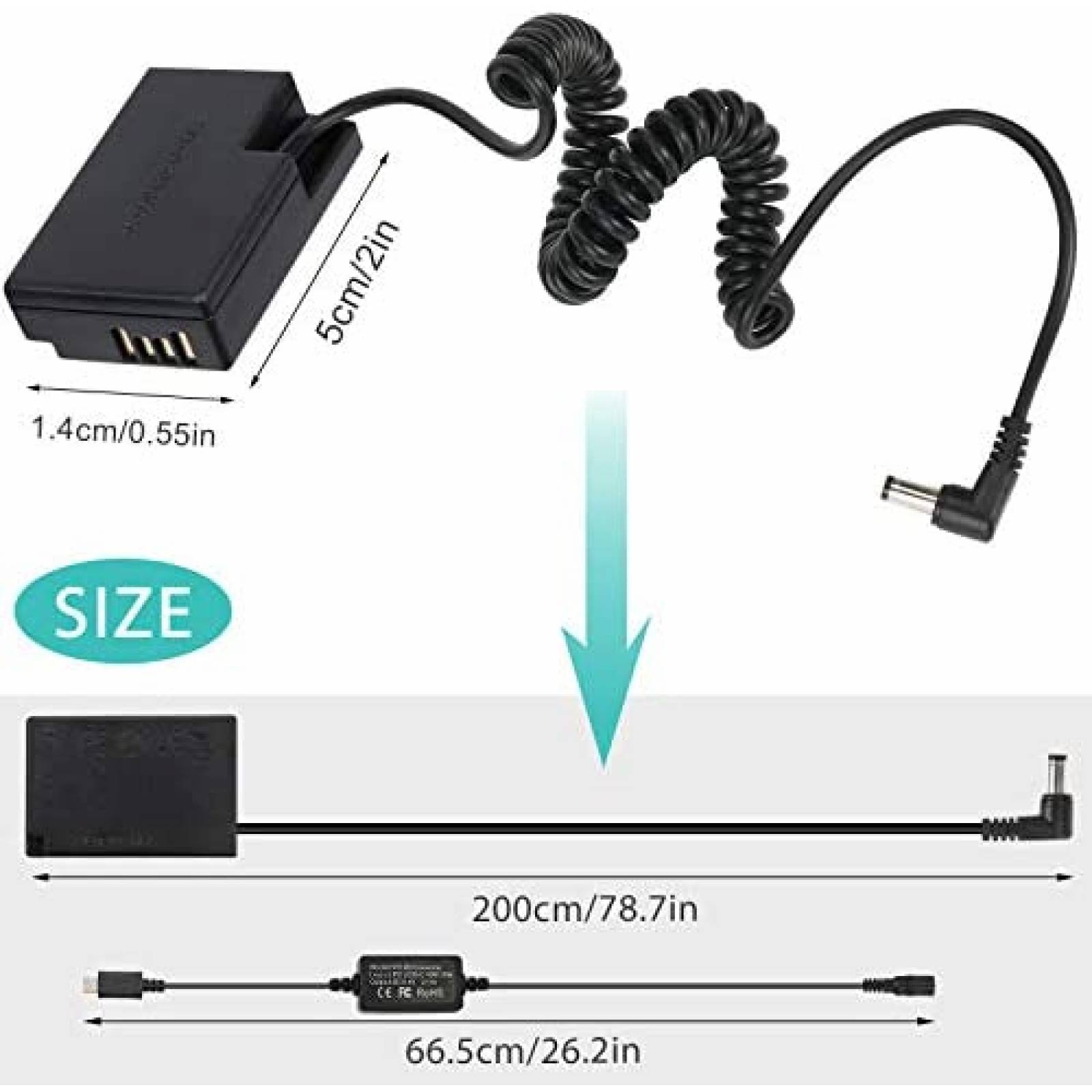Adaptador de corriente AC PowEver DR-E18 para camara -Negro