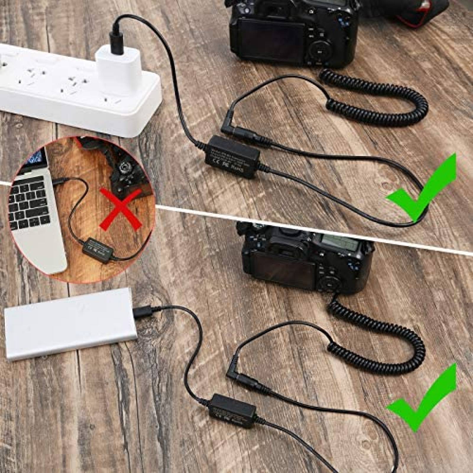 Adaptador de corriente AC PowEver DR-E18 para camara -Negro