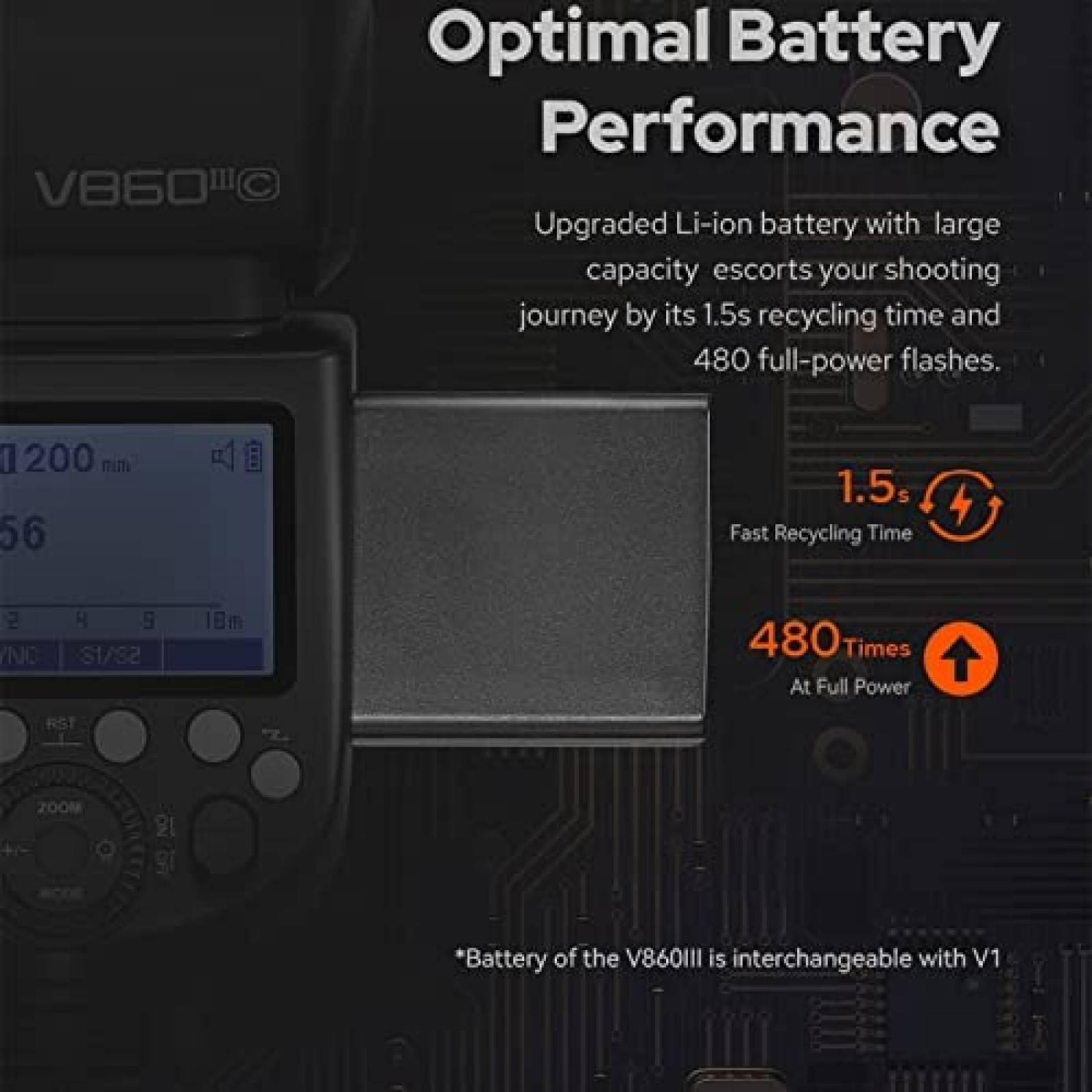 Flash Godox V860III-N para Camara Nikon HSS 1/8000s -Negro