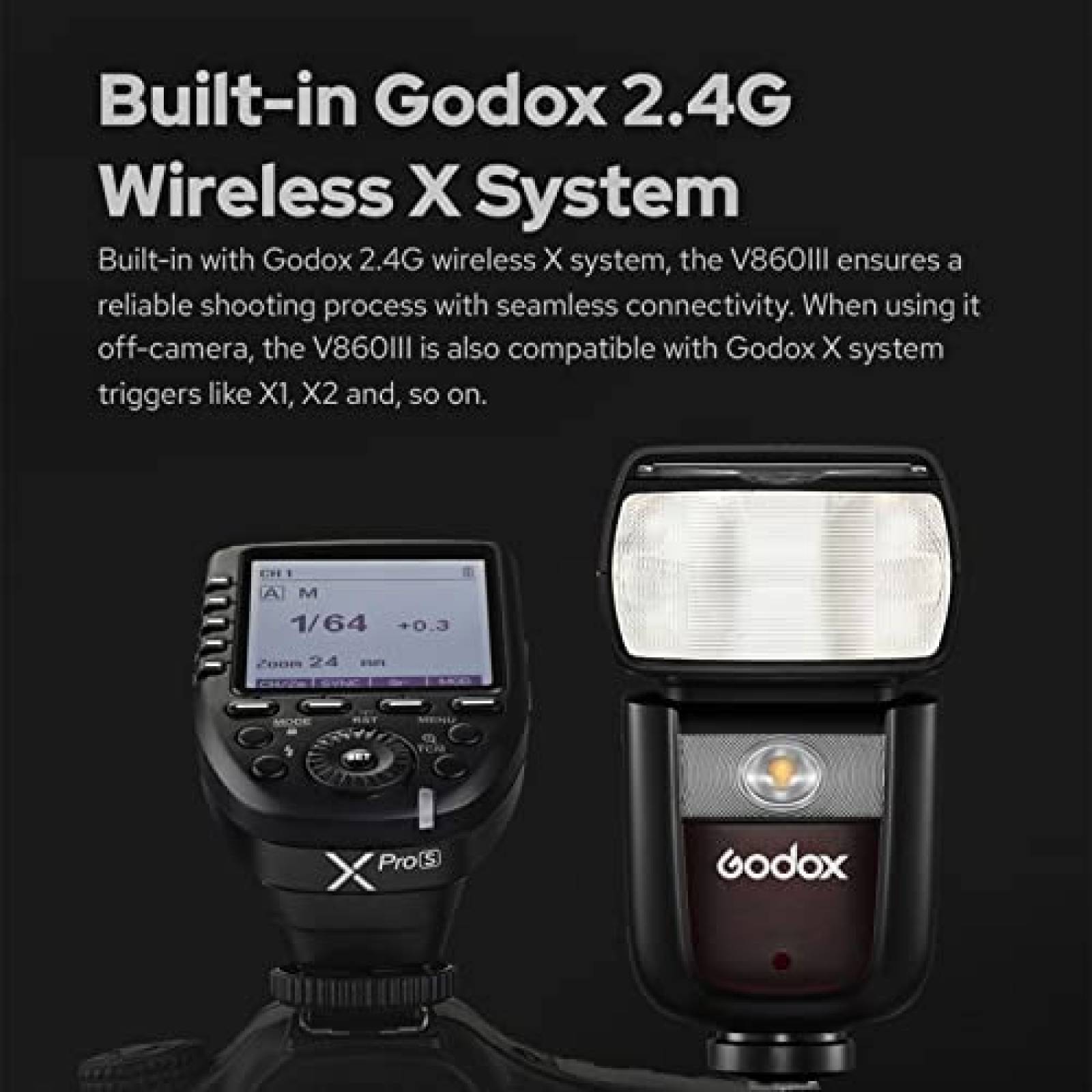 Flash Godox V860III-N para Camara Nikon HSS 1/8000s -Negro
