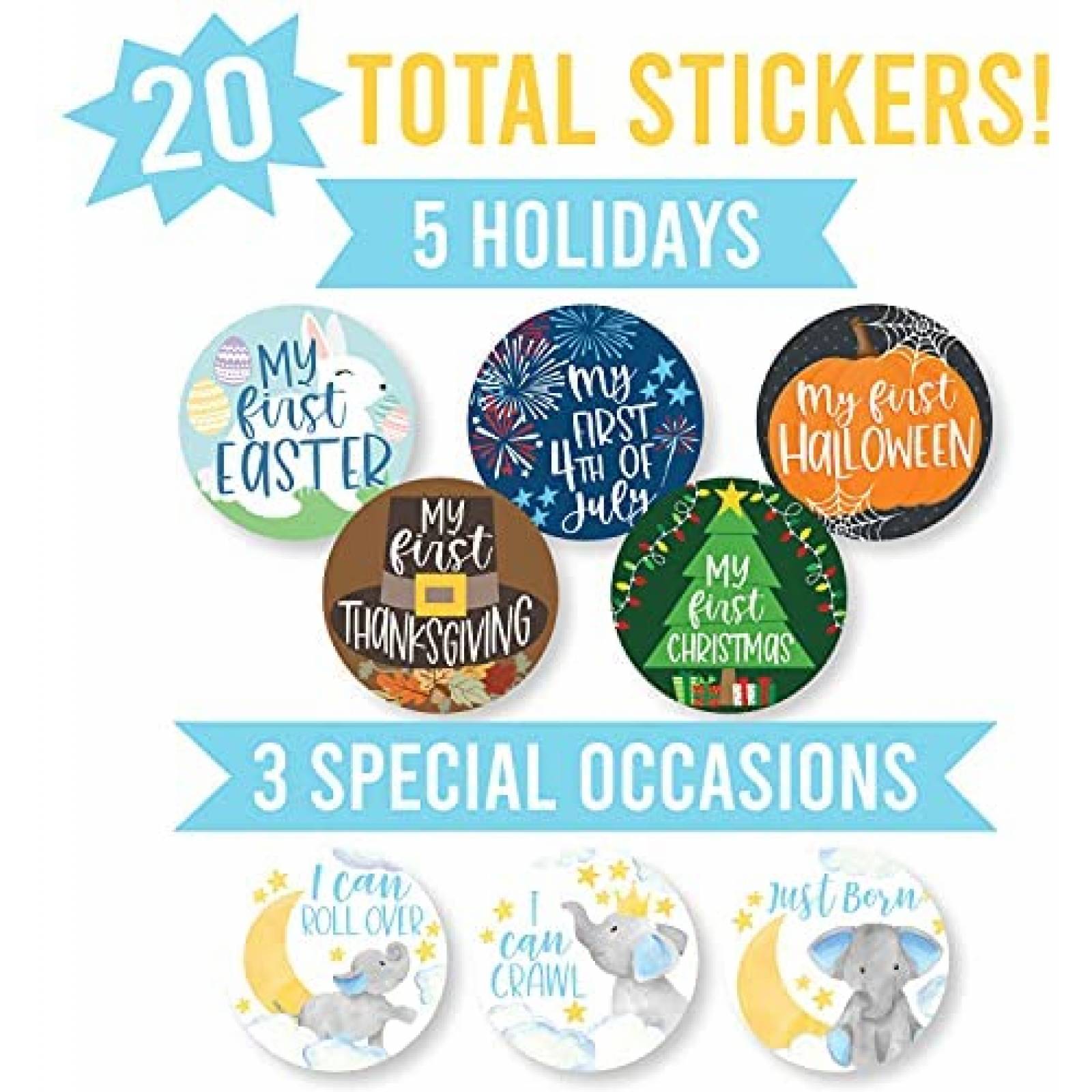 Paquete Stickers Hadley Designs Festividades Bebe 20pzas