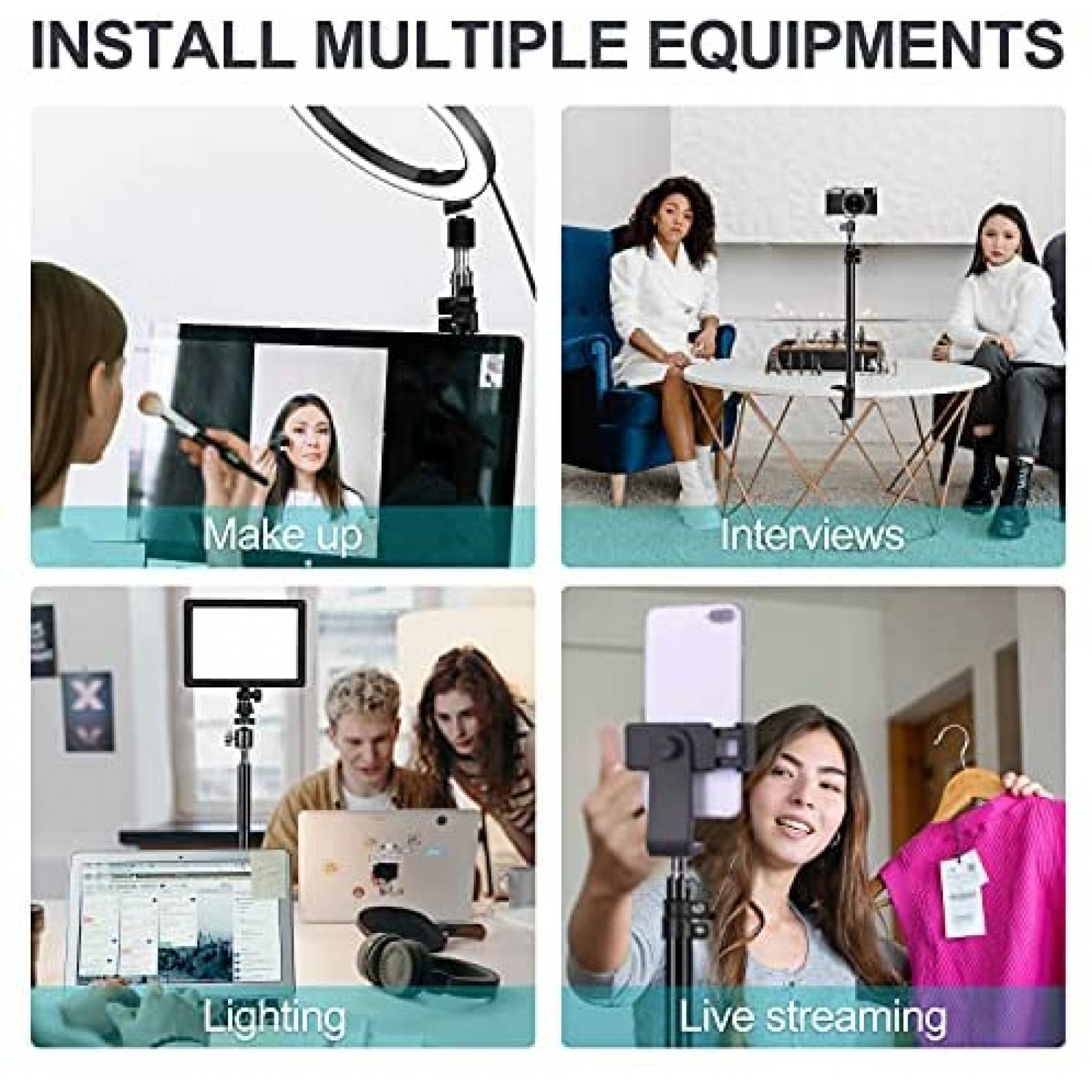 Soporte Camara EMART Aluminio 1/4" Mesa DSLR -Negro