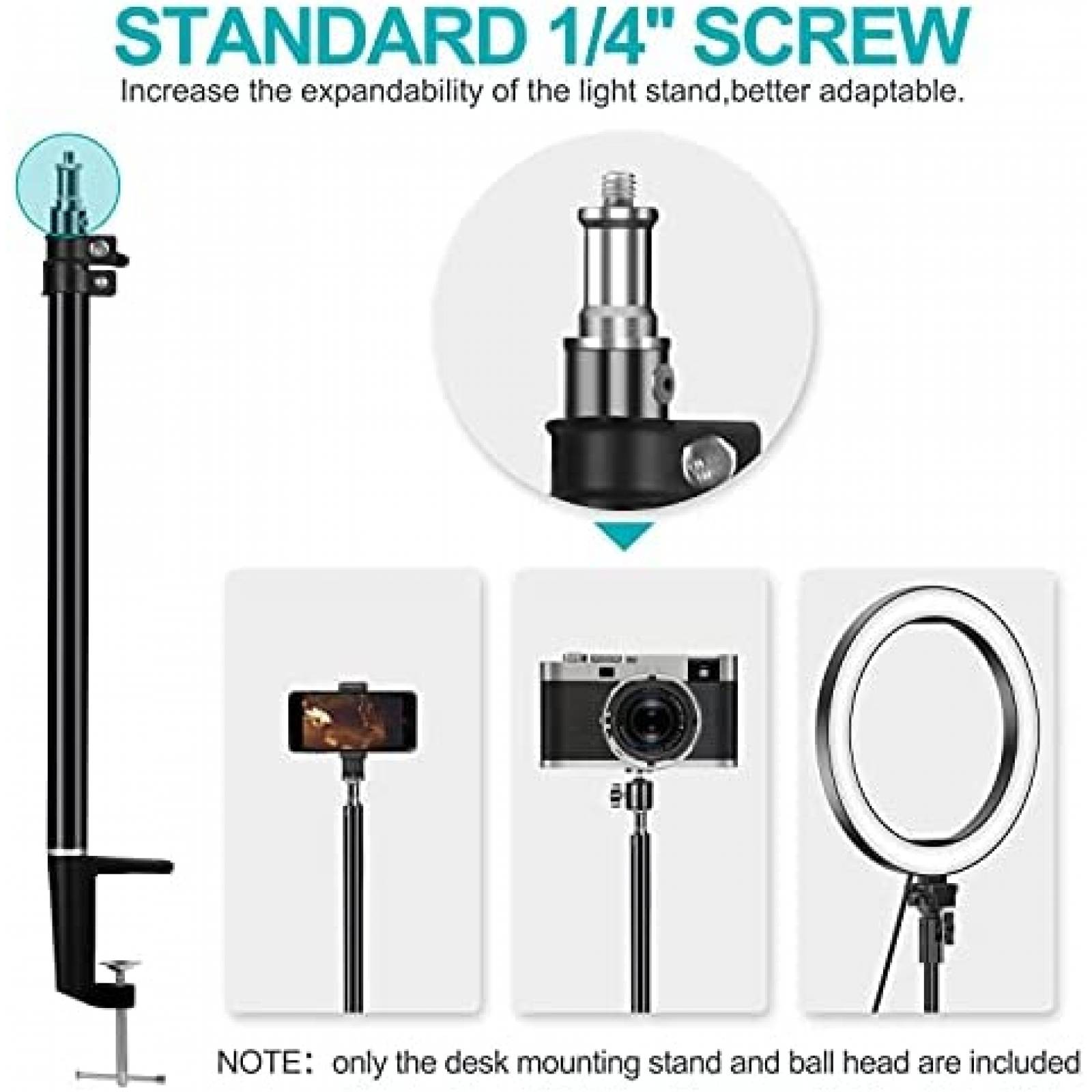 Soporte Camara EMART Aluminio 1/4" Mesa DSLR -Negro