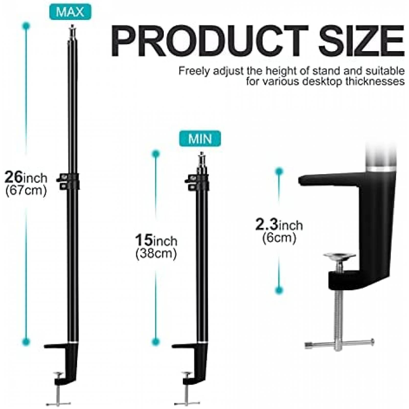 Soporte Camara EMART Aluminio 1/4" Mesa DSLR -Negro