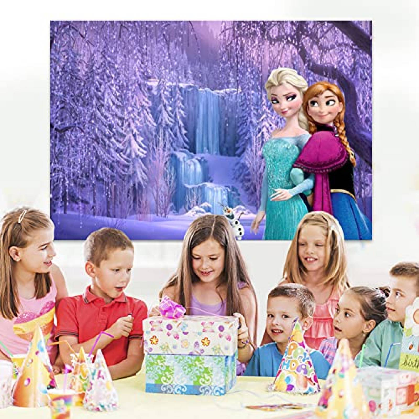 Telon de fondo RUIJIA para Fotografia de Frozen -Azul