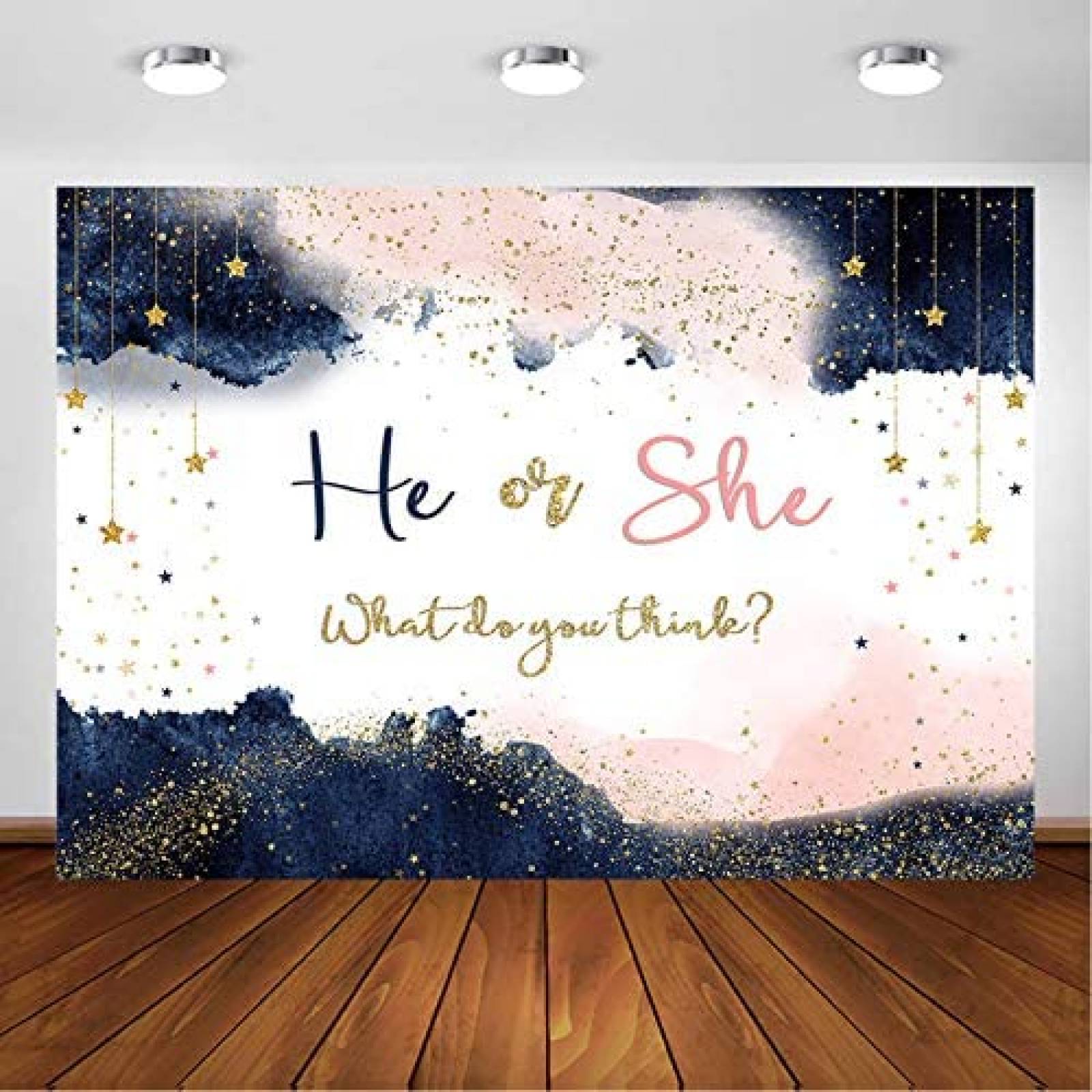 Fondo para Fotografia Avezano 7x5ft Baby Shower -Rosa/Azul