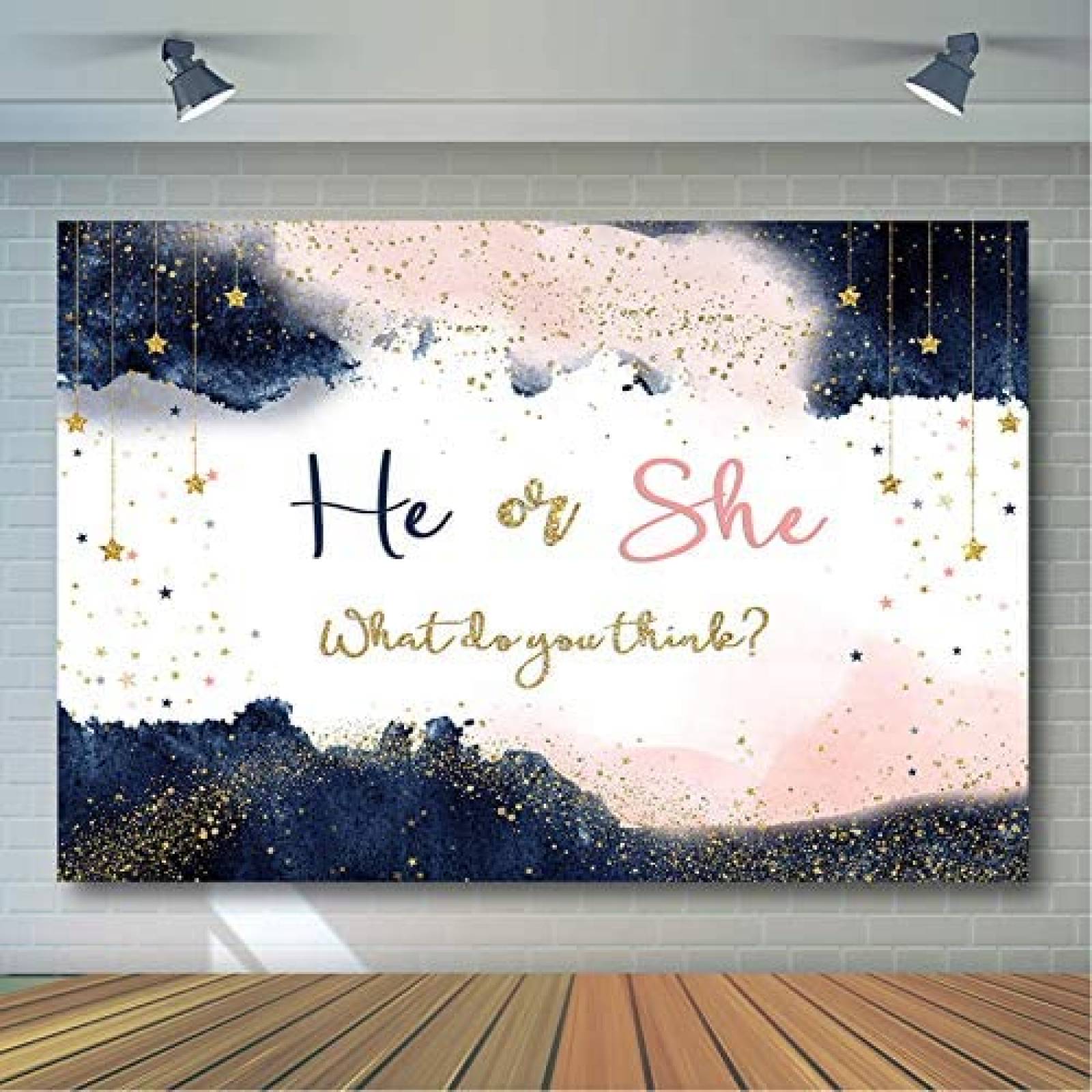 Fondo para Fotografia Avezano 7x5ft Baby Shower -Rosa/Azul