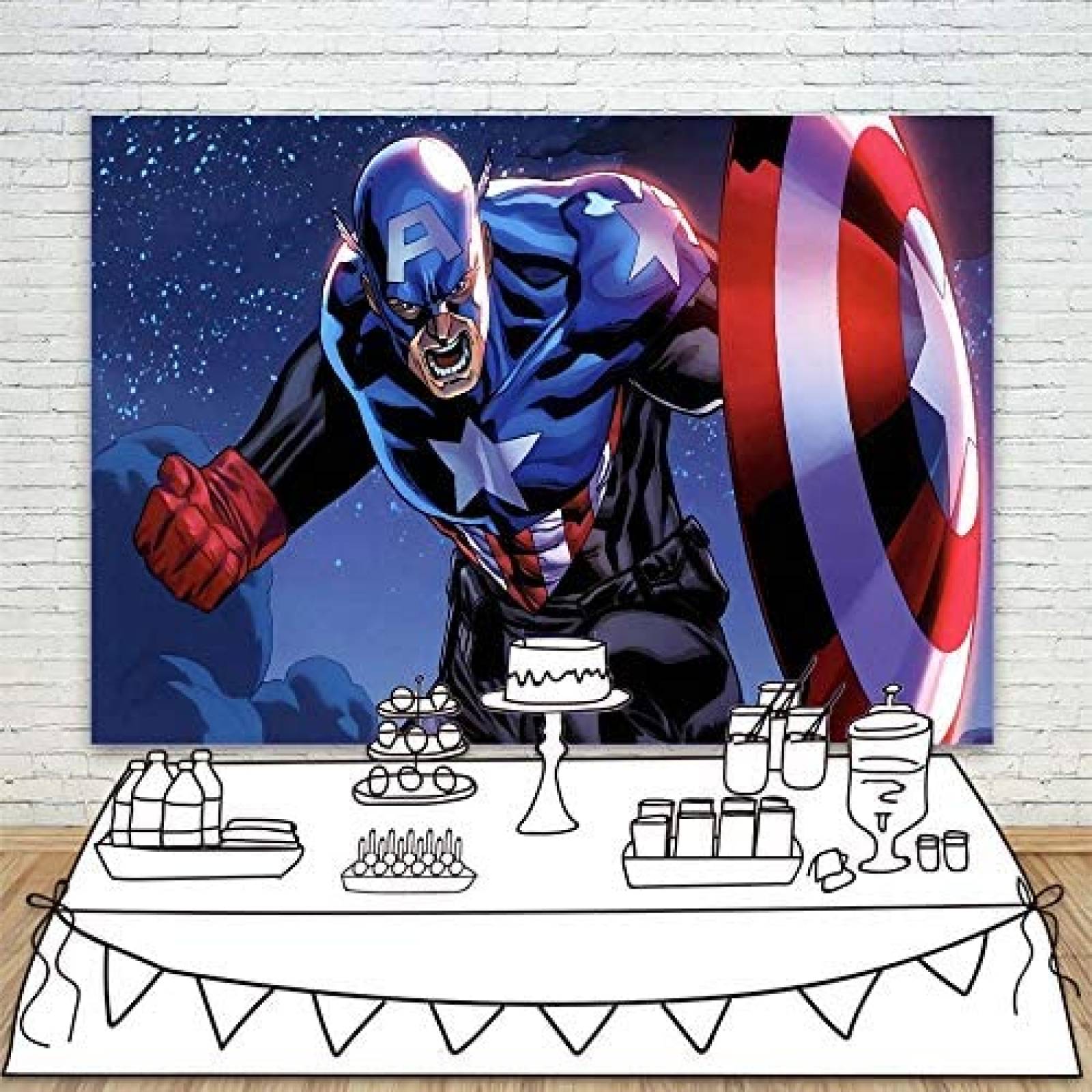 Fondo Fotografia YouRan Capitan America Decoracion Eventos
