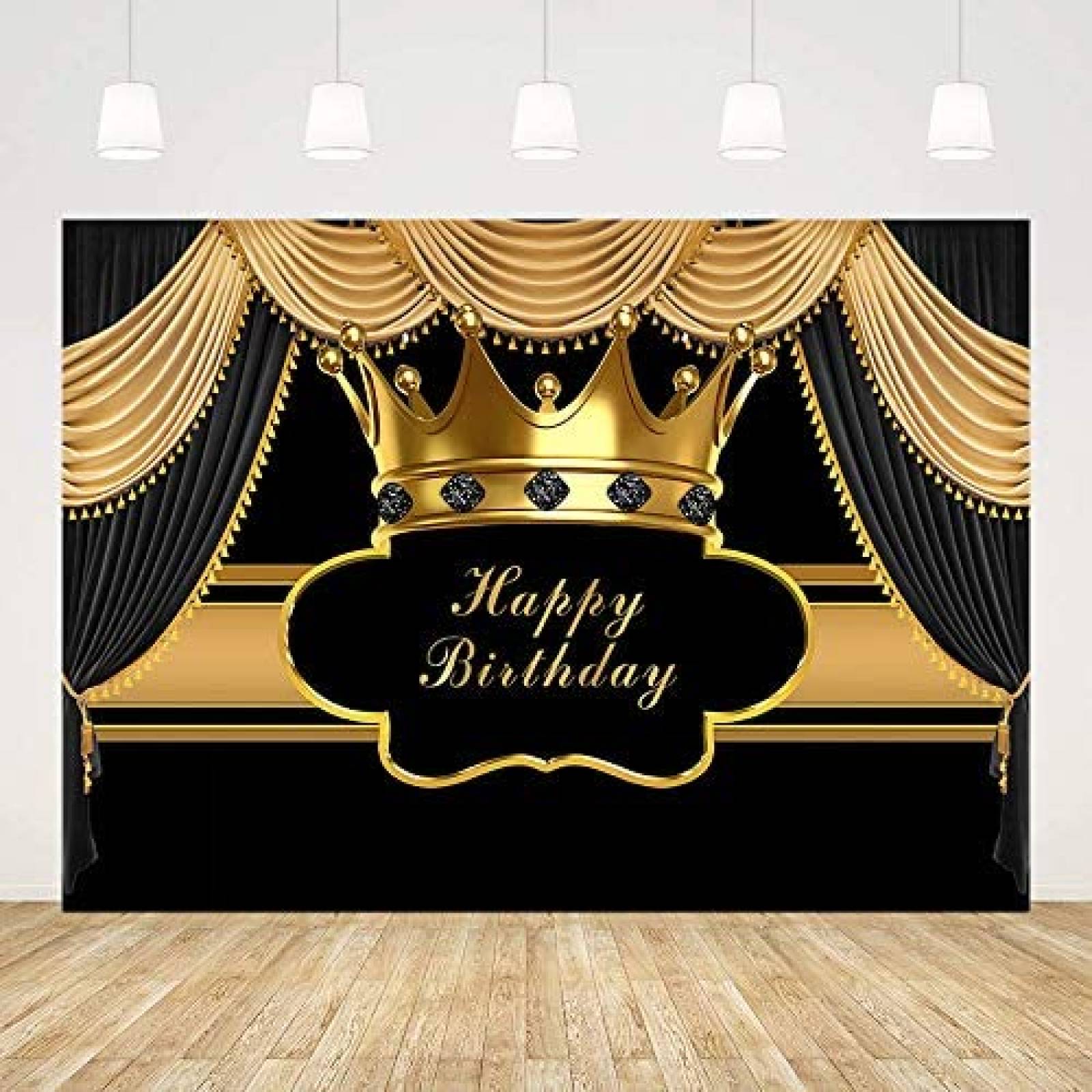 Fondo Fotografico MEHOFOND Decoracion Cortinas -Dorado