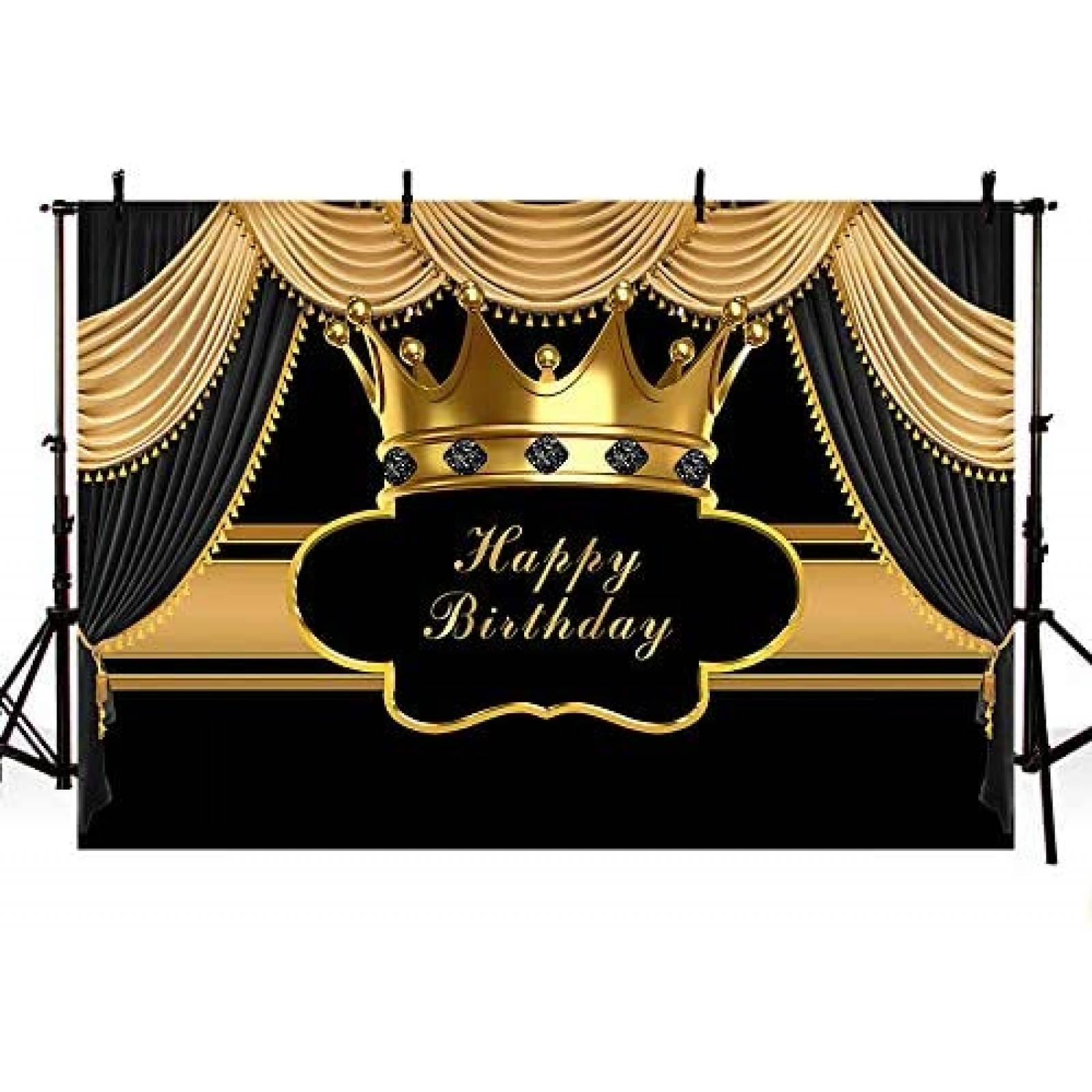 Fondo Fotografico MEHOFOND Decoracion Cortinas -Dorado