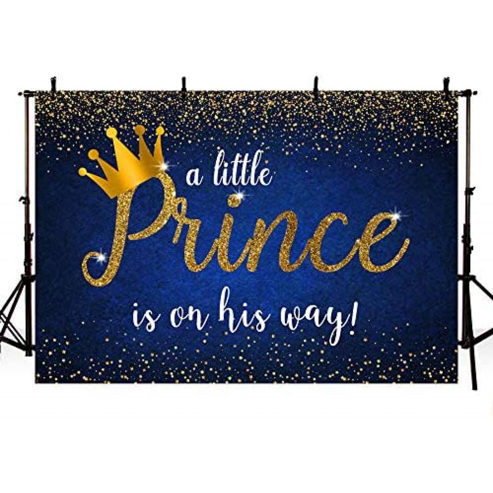 Telon de Fondo MOHOFOND Diseño Baby Shower Niño 8x6ft -Azul