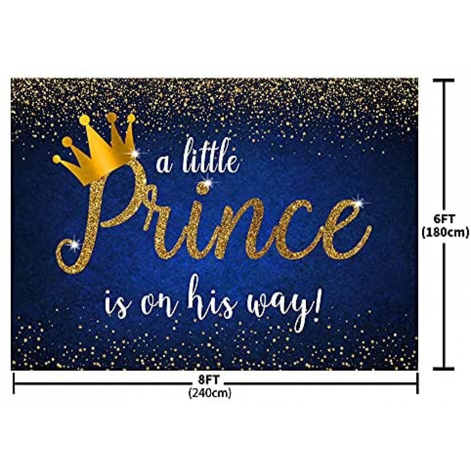 Telon de Fondo MOHOFOND Diseño Baby Shower Niño 8x6ft -Azul