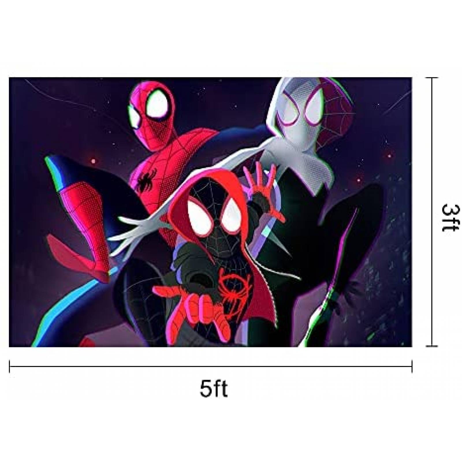 Telon de fondo Yizeda de Spiderman de 5 x 3 pies -Rojo