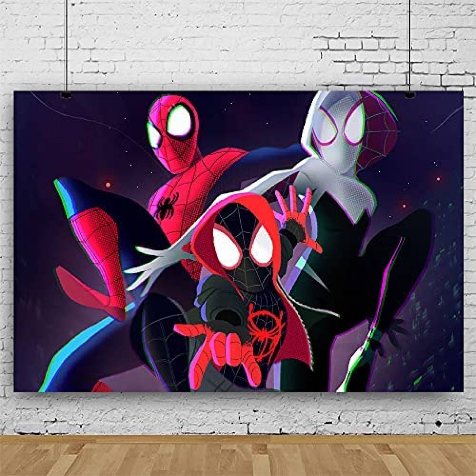 Telon de fondo Yizeda de Spiderman de 5 x 3 pies -Rojo