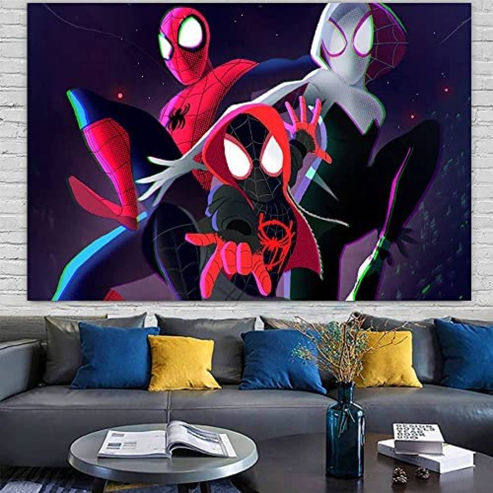 Telon de fondo Yizeda de Spiderman de 5 x 3 pies -Rojo